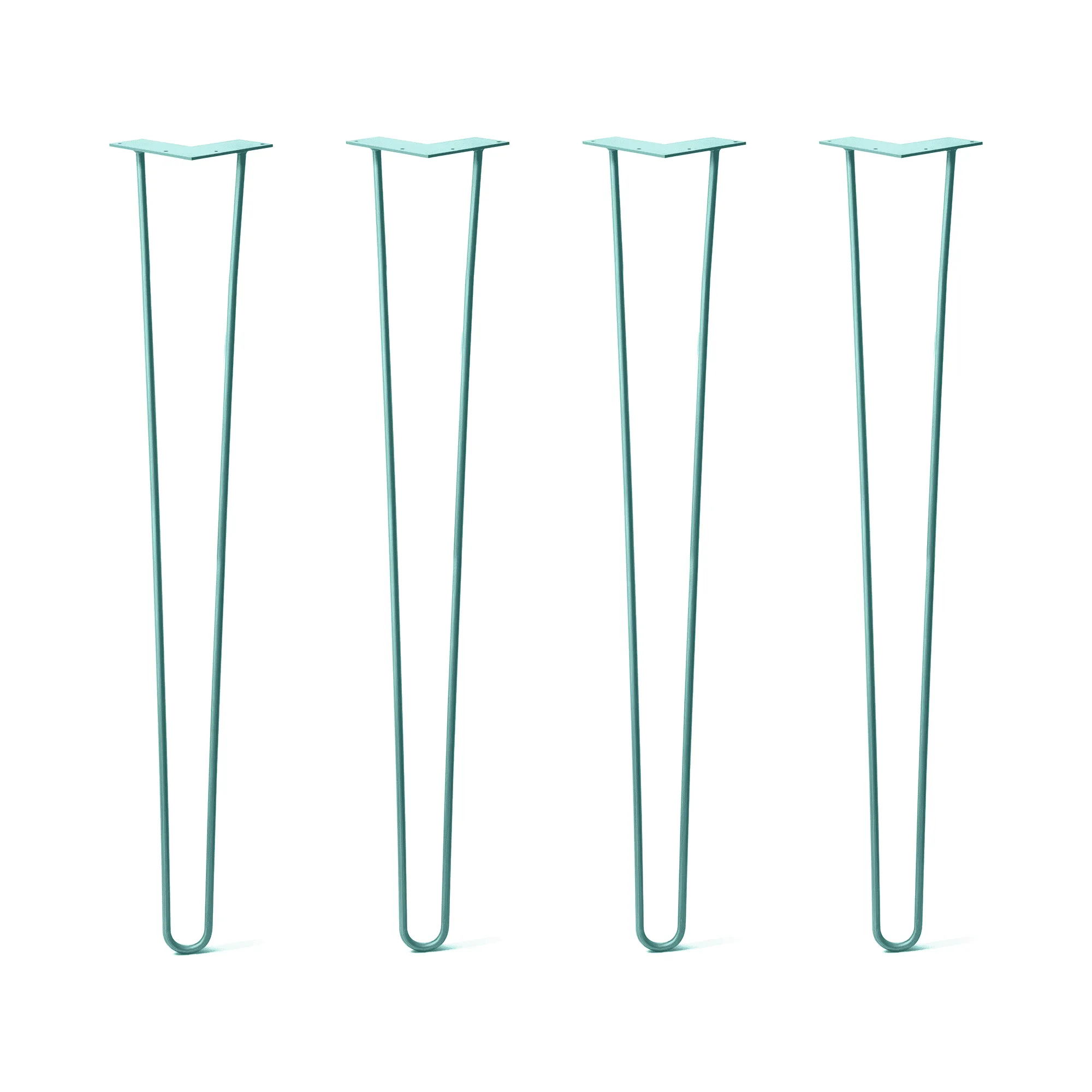 Hairpin Legs Set of 4, 2-Rod Design - Turquoise Powder Coated Finish