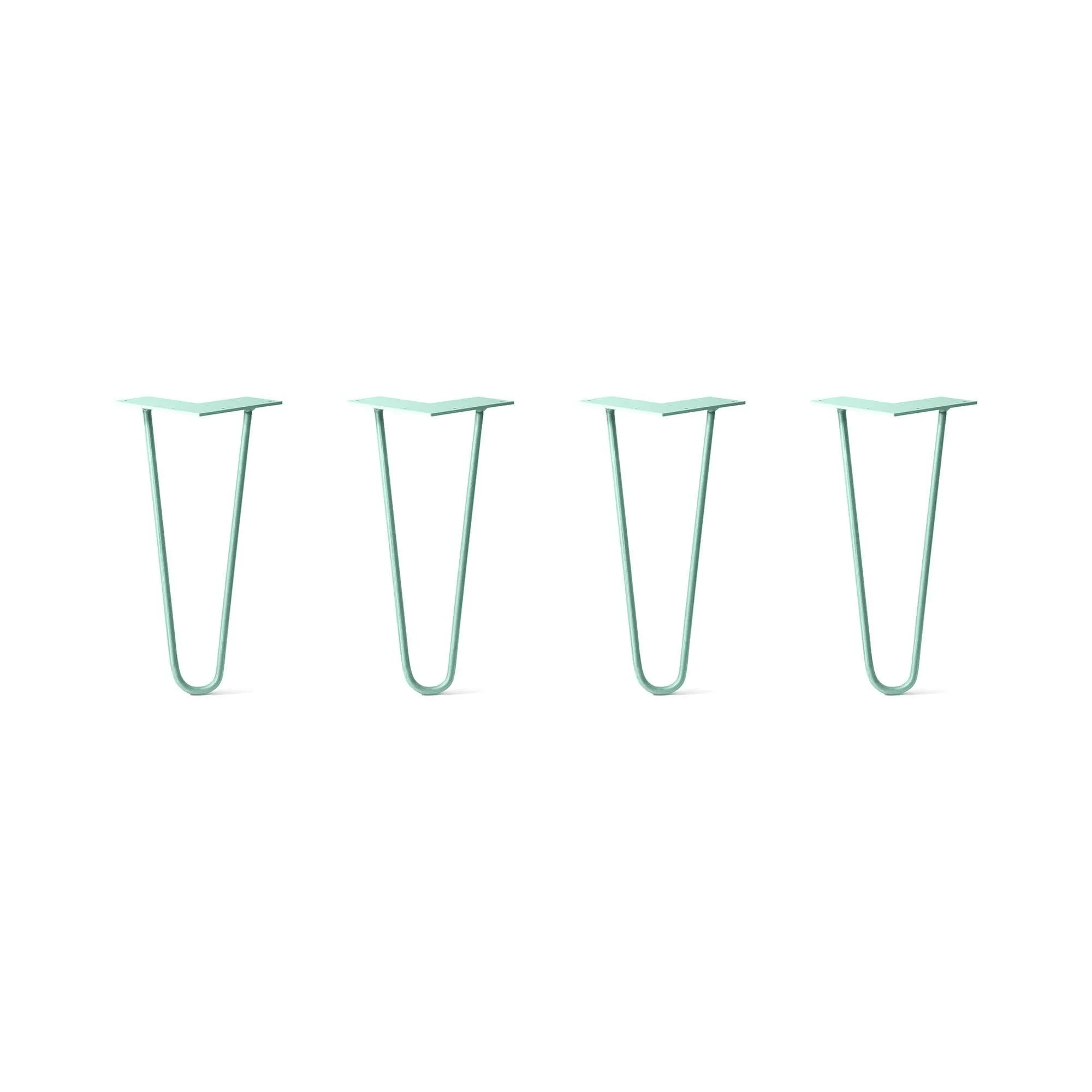 Hairpin Legs Set of 4, 2-Rod Design - Turquoise Powder Coated Finish