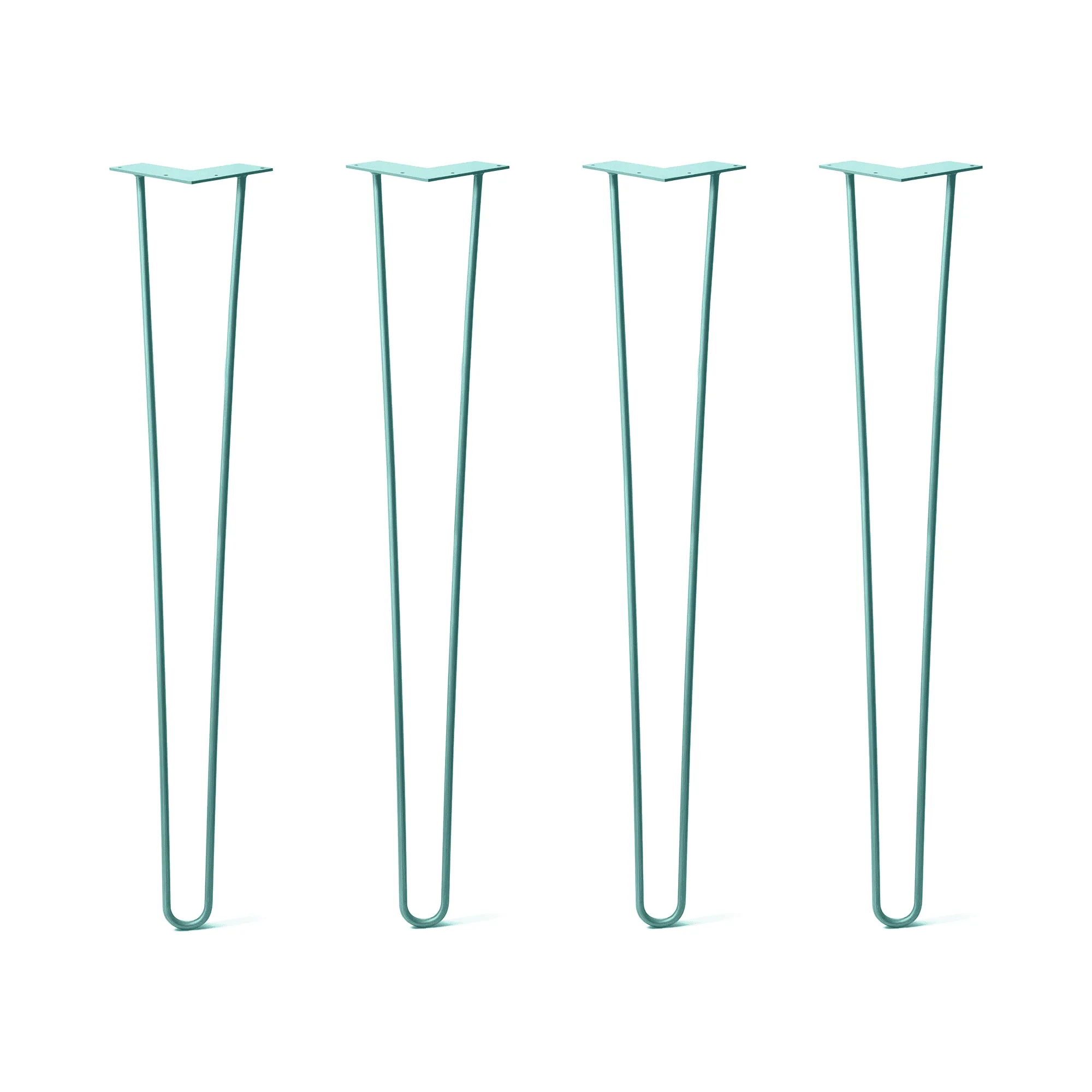 Hairpin Legs Set of 4, 2-Rod Design - Turquoise Powder Coated Finish