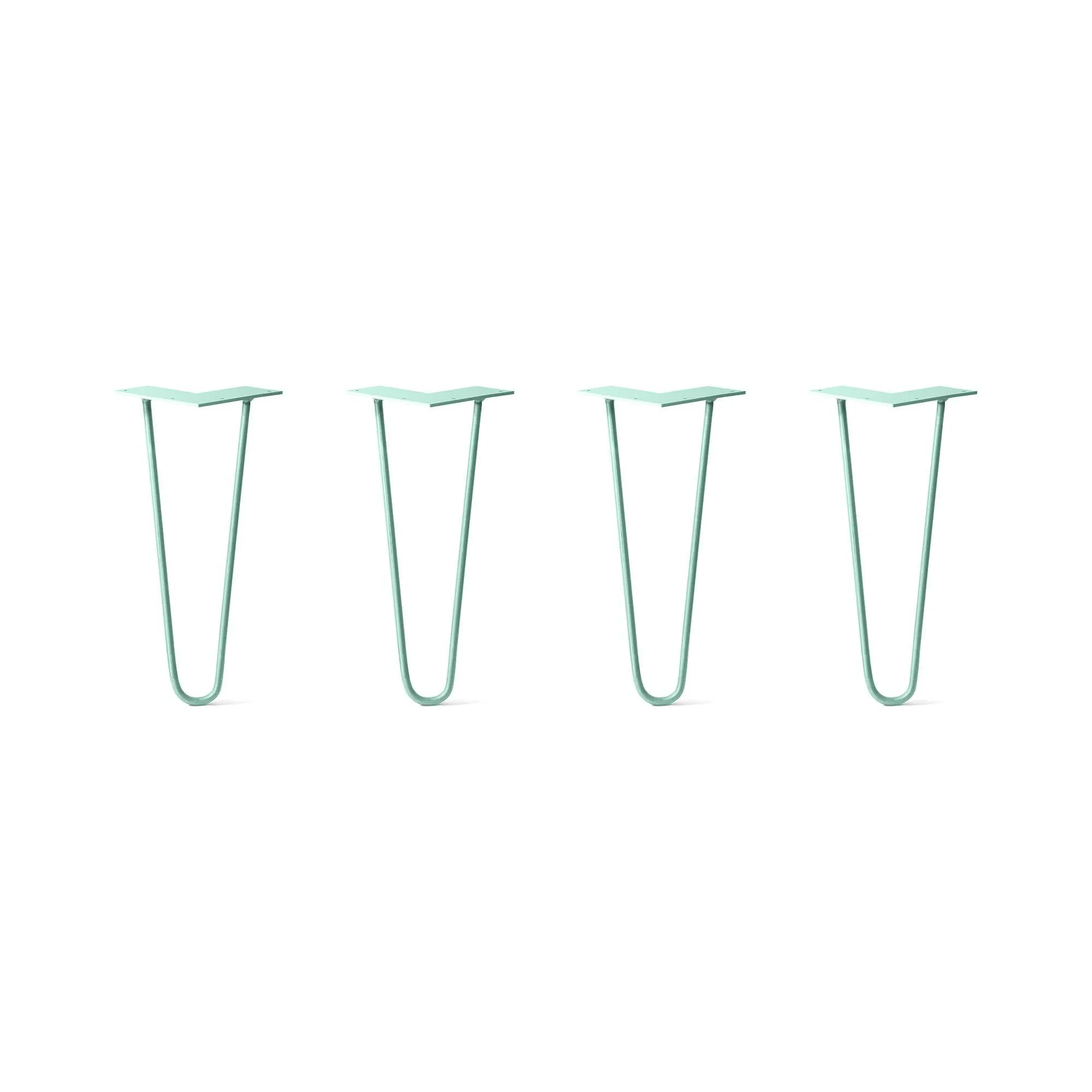 Hairpin Legs Set of 4, 2-Rod Design - Turquoise Powder Coated Finish