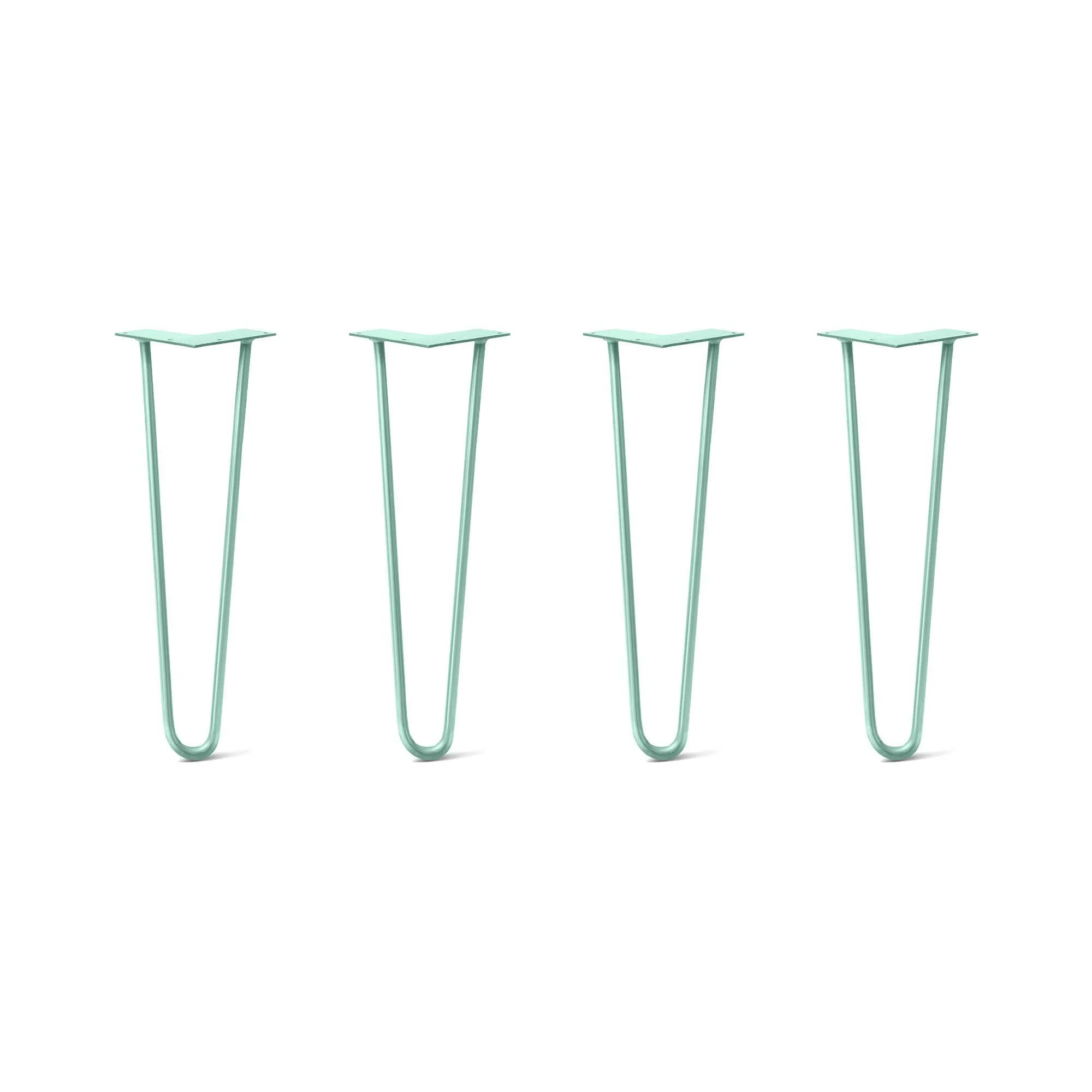 Hairpin Legs Set of 4, 2-Rod Design - Turquoise Powder Coated Finish