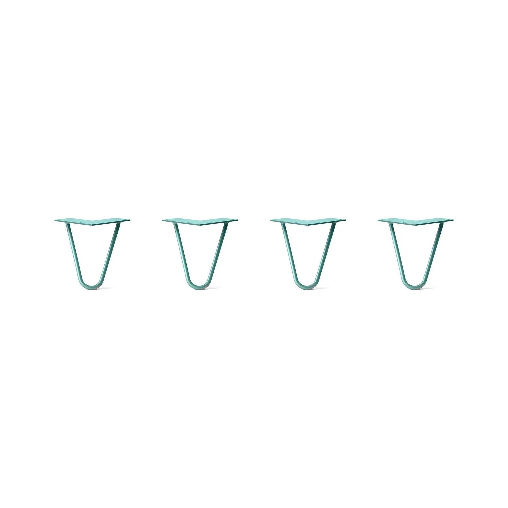 Hairpin Legs Set of 4, 2-Rod Design - Turquoise Powder Coated Finish