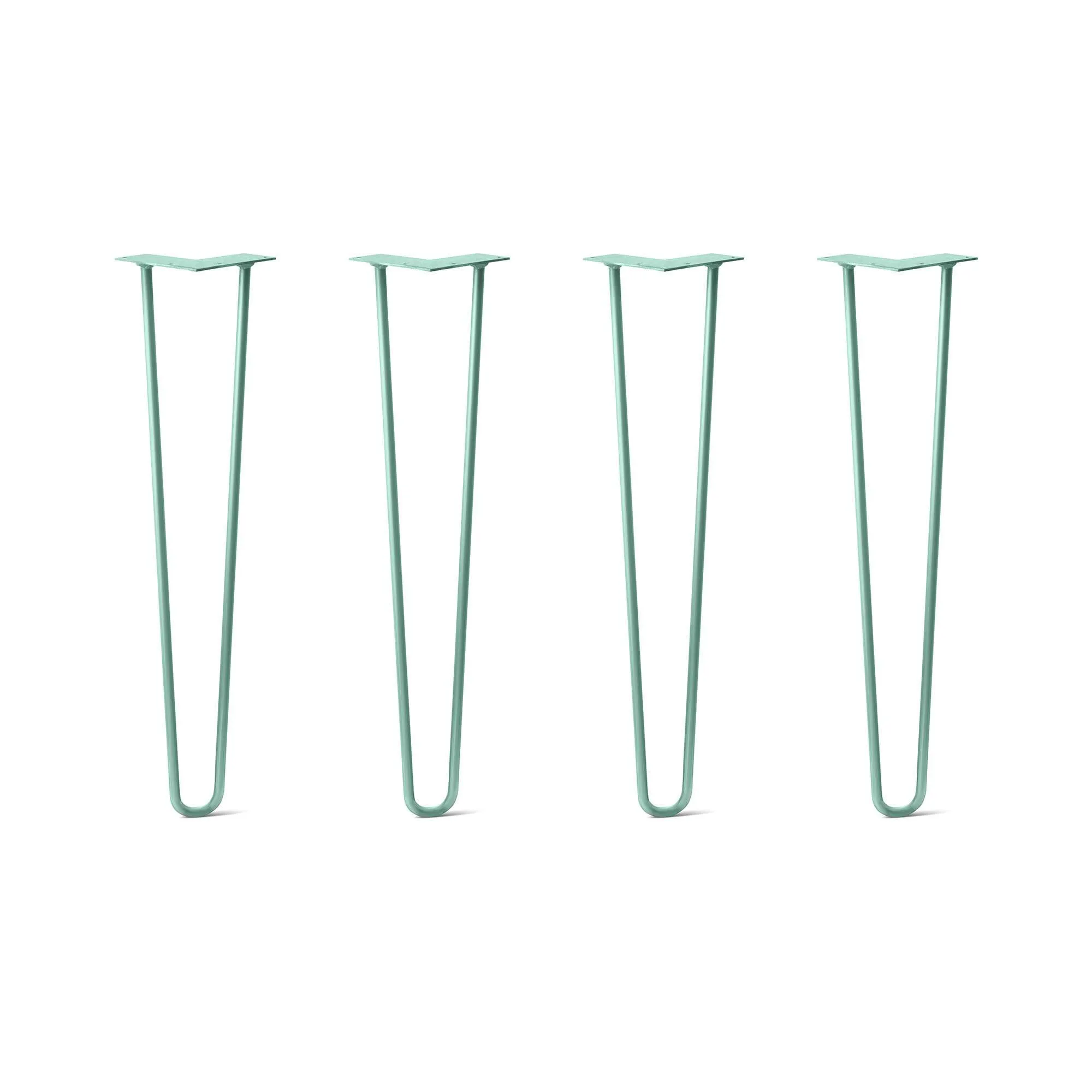 Hairpin Legs Set of 4, 2-Rod Design - Turquoise Powder Coated Finish