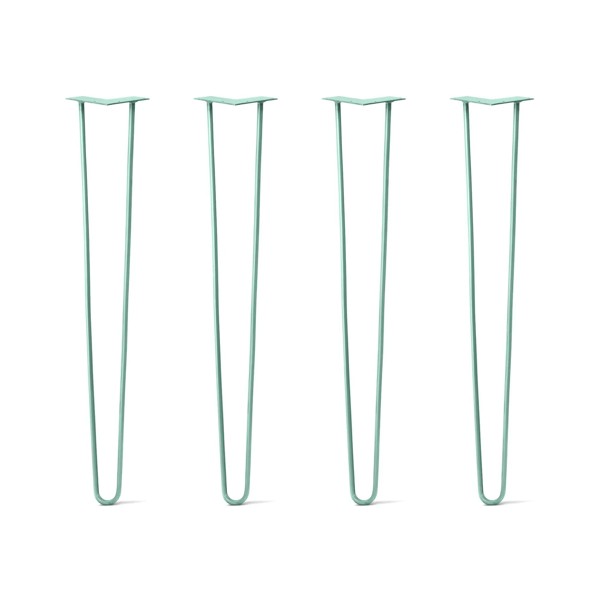 Hairpin Legs Set of 4, 2-Rod Design - Turquoise Powder Coated Finish