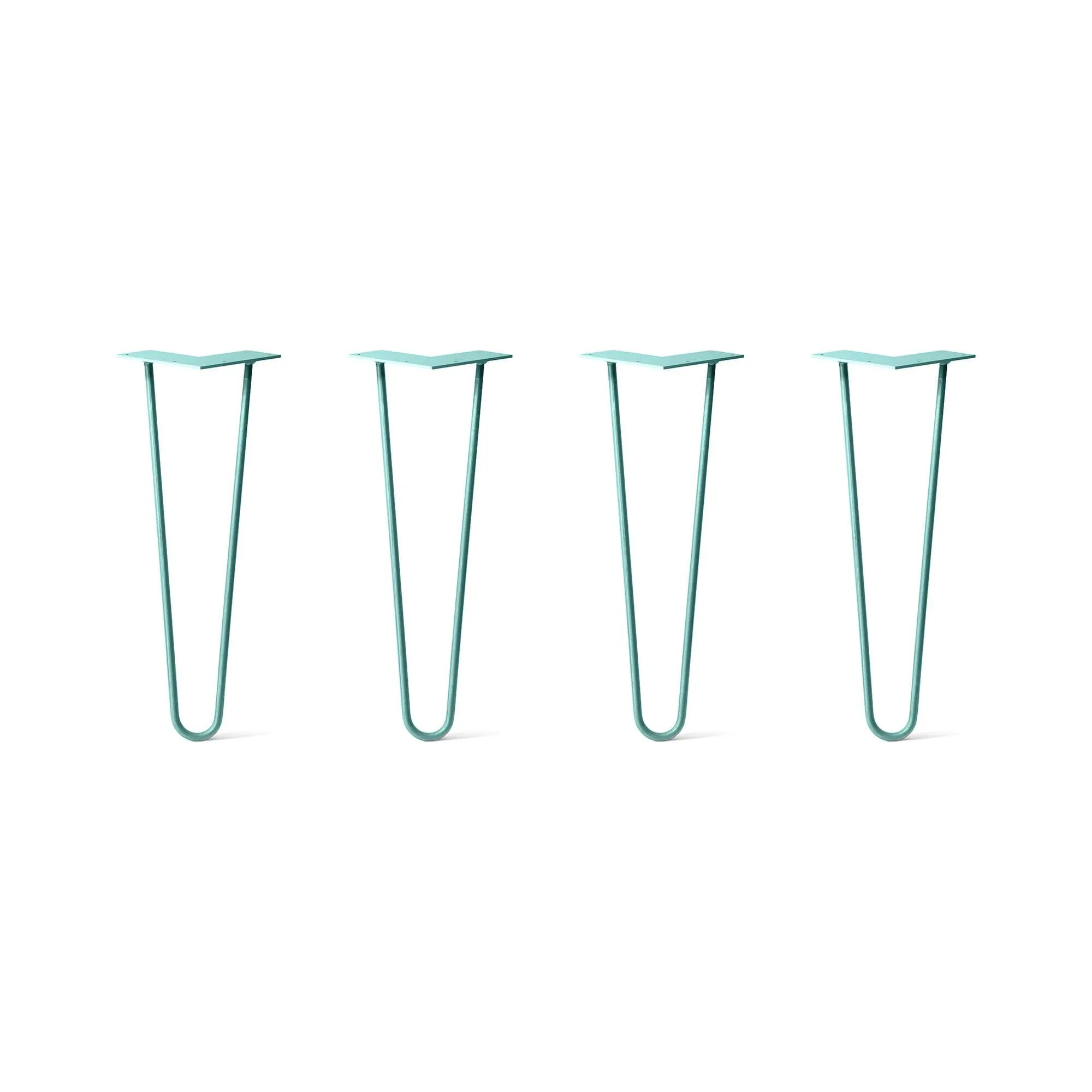 Hairpin Legs Set of 4, 2-Rod Design - Turquoise Powder Coated Finish