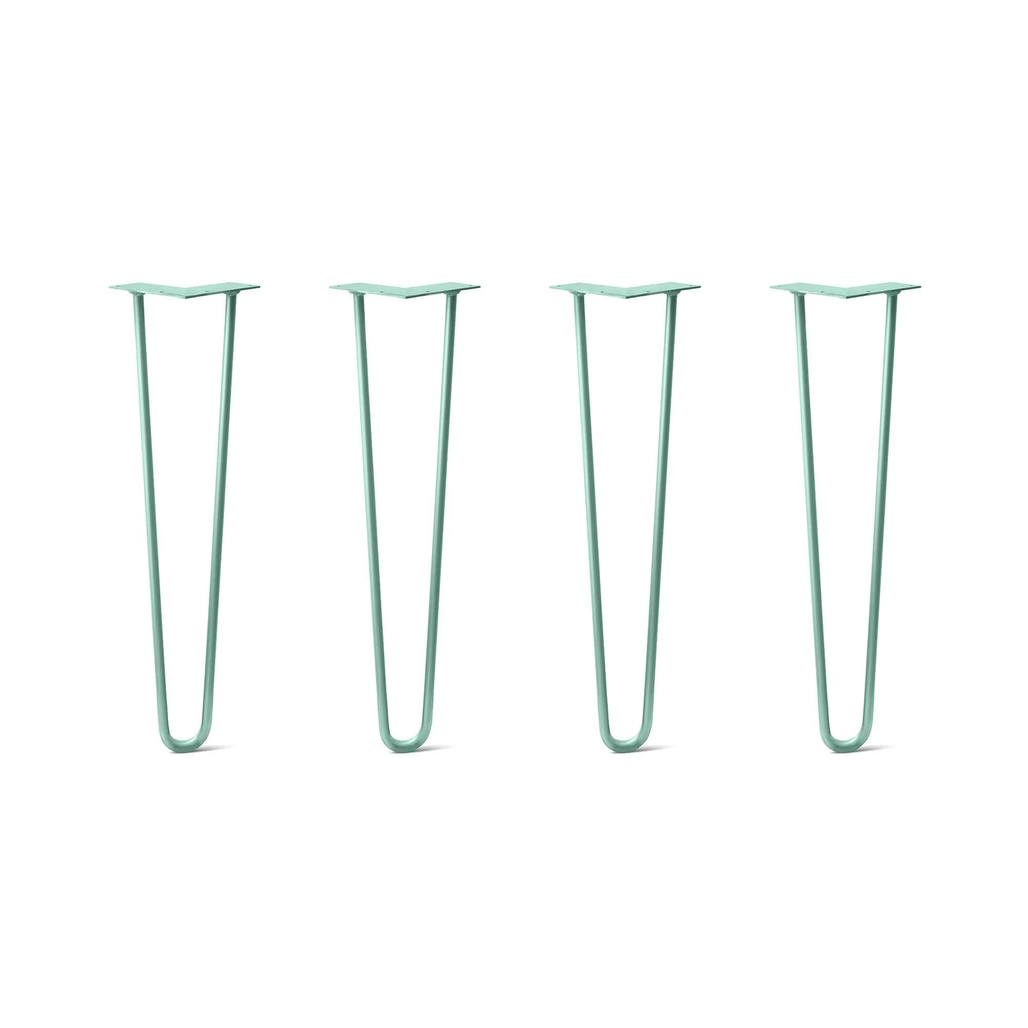 Hairpin Legs Set of 4, 2-Rod Design - Turquoise Powder Coated Finish