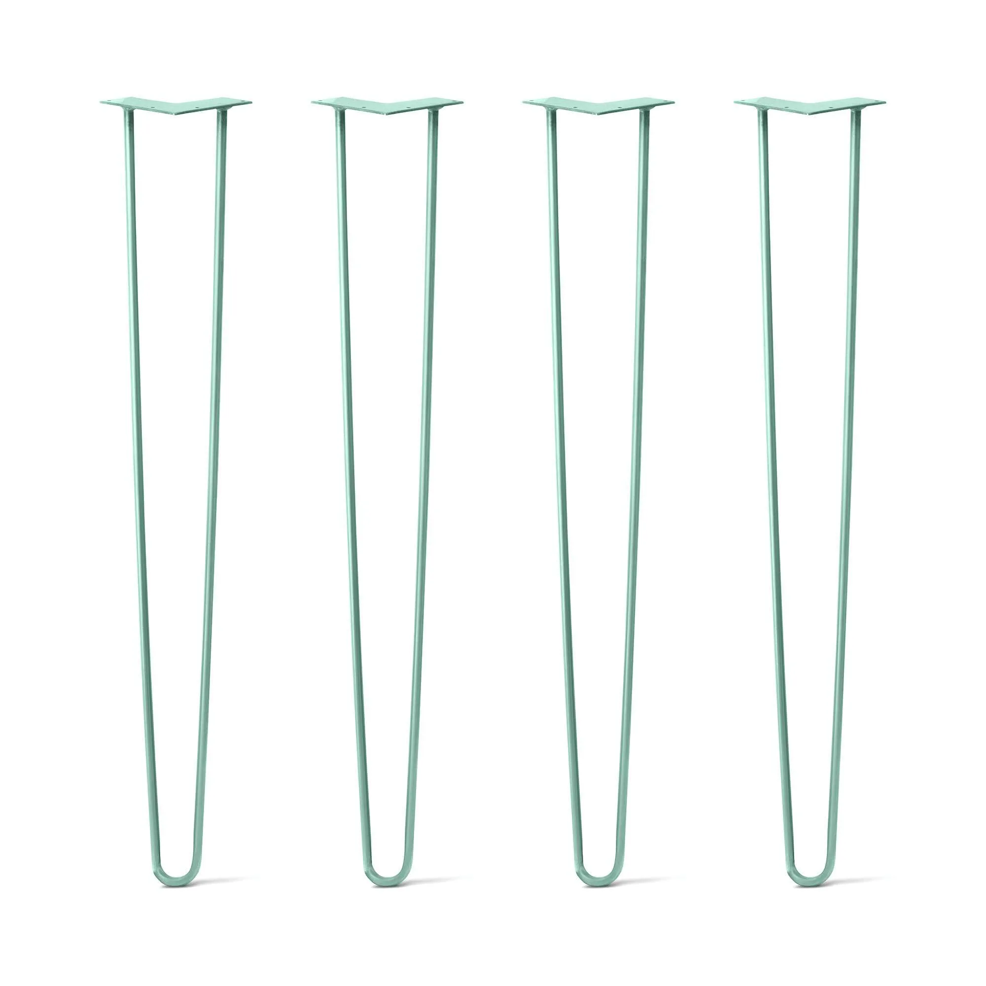 Hairpin Legs Set of 4, 2-Rod Design - Turquoise Powder Coated Finish