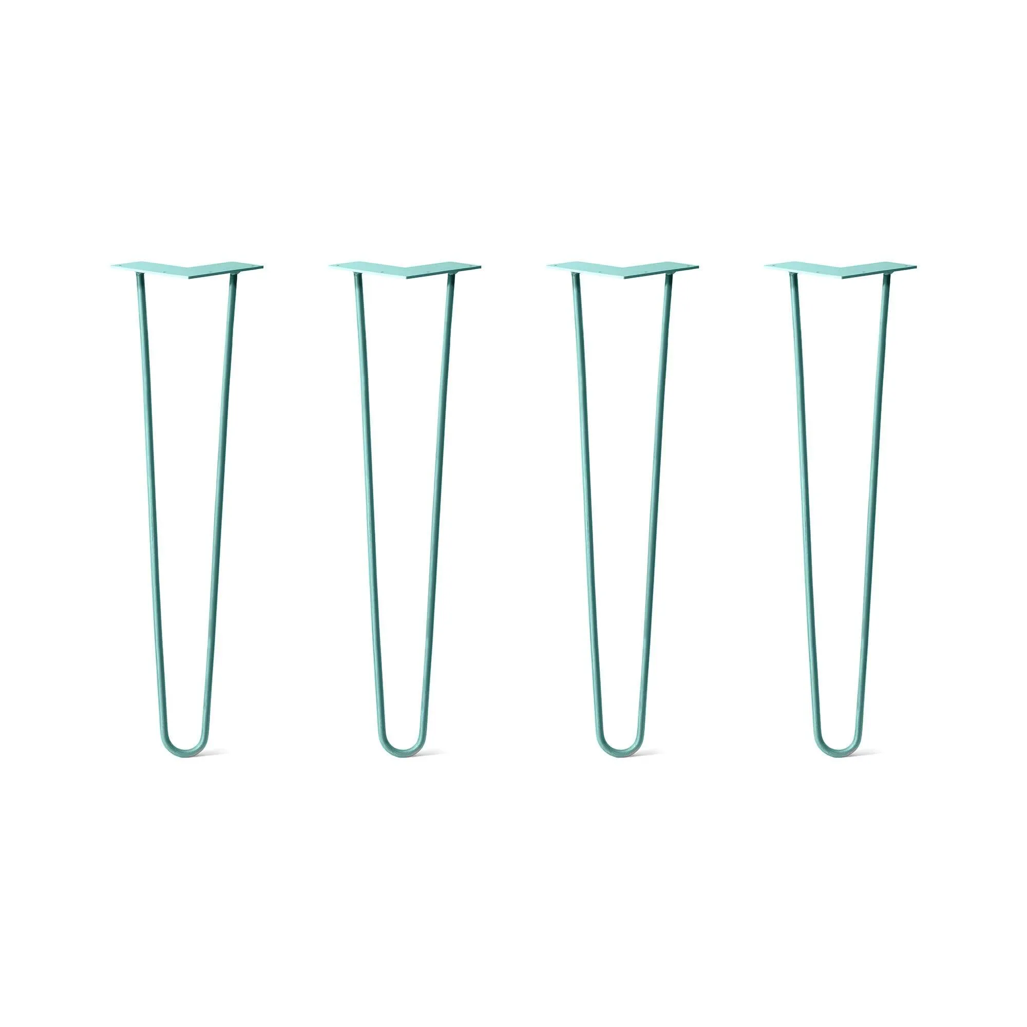 Hairpin Legs Set of 4, 2-Rod Design - Turquoise Powder Coated Finish