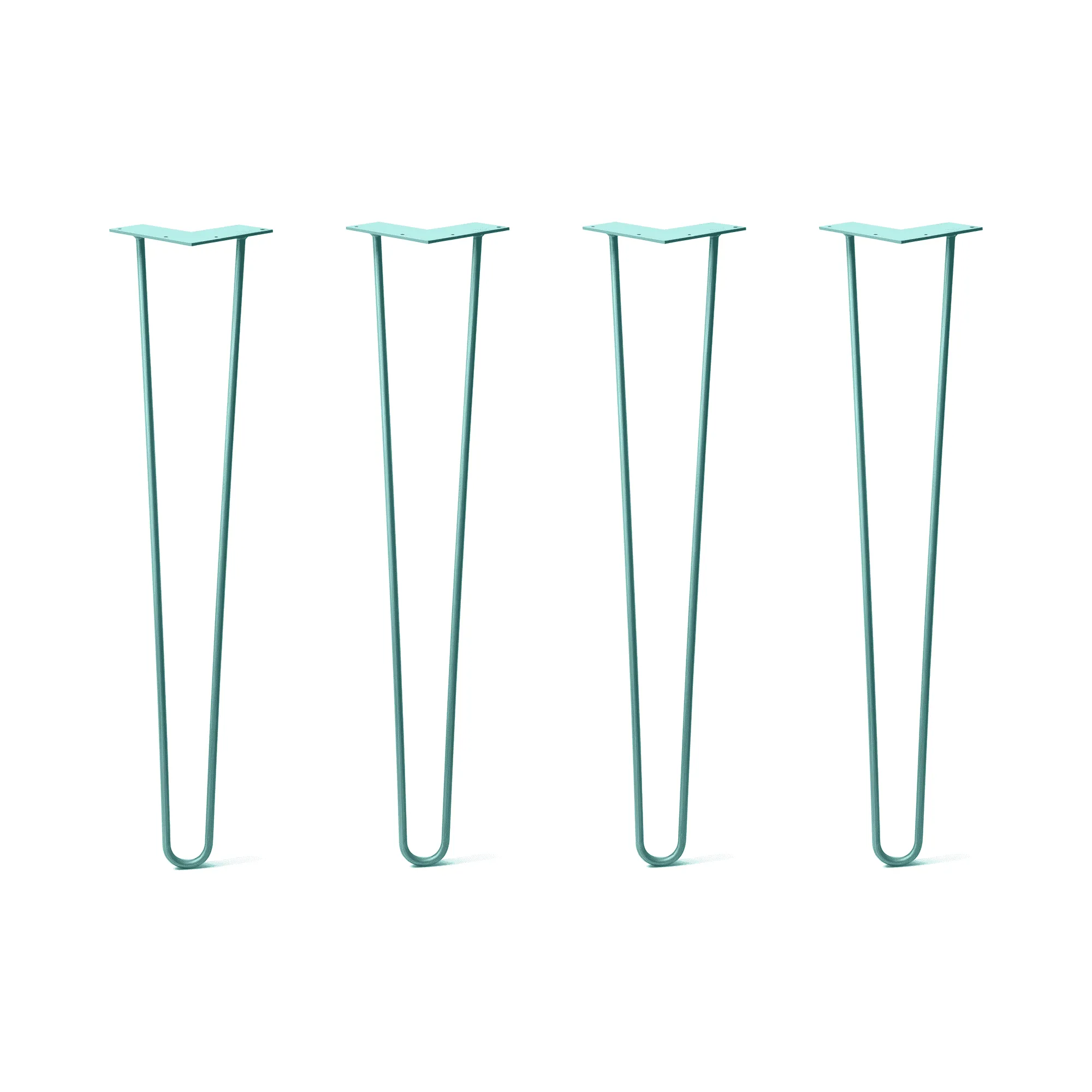 Hairpin Legs Set of 4, 2-Rod Design - Turquoise Powder Coated Finish