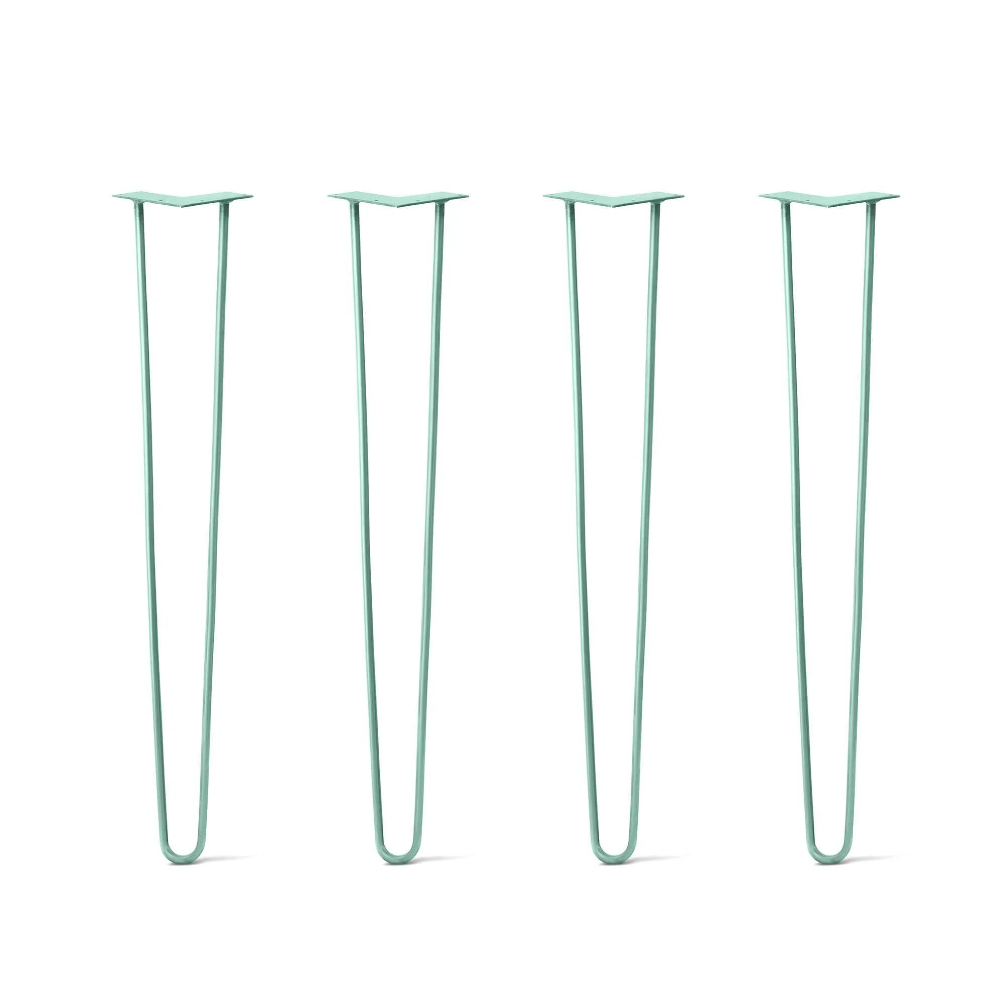 Hairpin Legs Set of 4, 2-Rod Design - Turquoise Powder Coated Finish