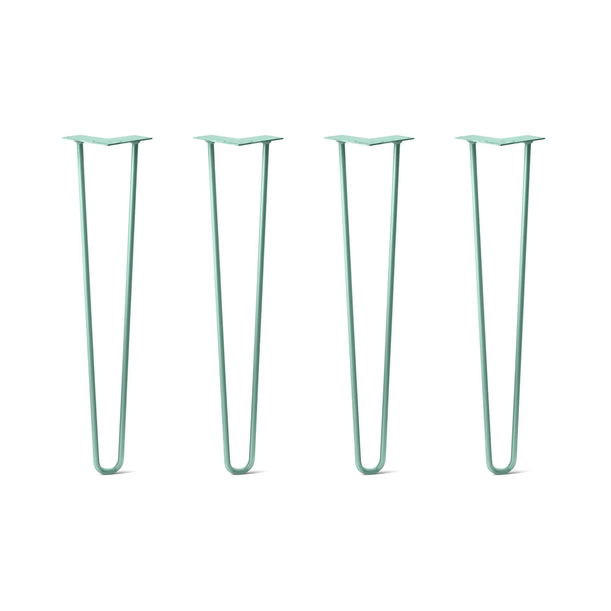 Hairpin Legs Set of 4, 2-Rod Design - Turquoise Powder Coated Finish