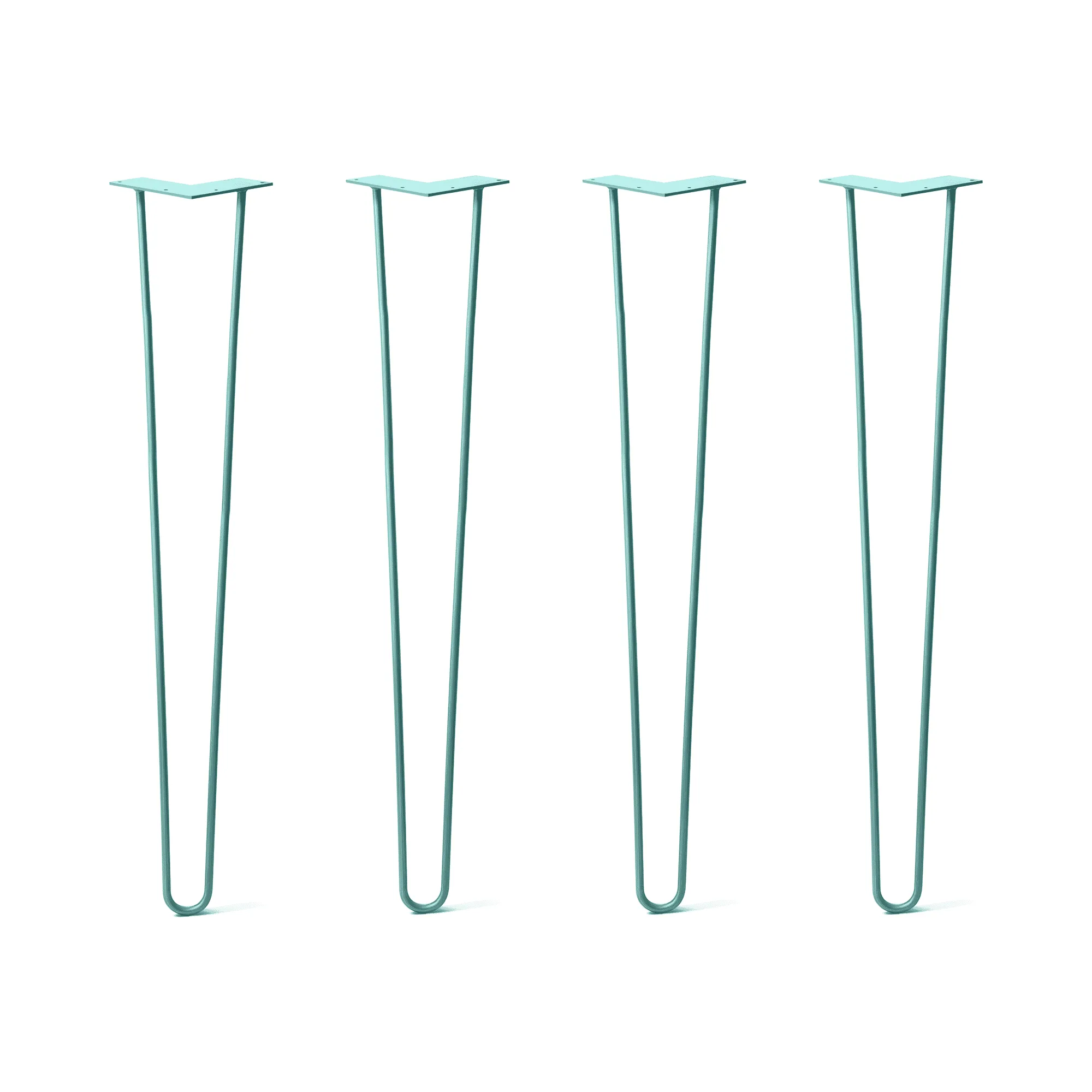 Hairpin Legs Set of 4, 2-Rod Design - Turquoise Powder Coated Finish