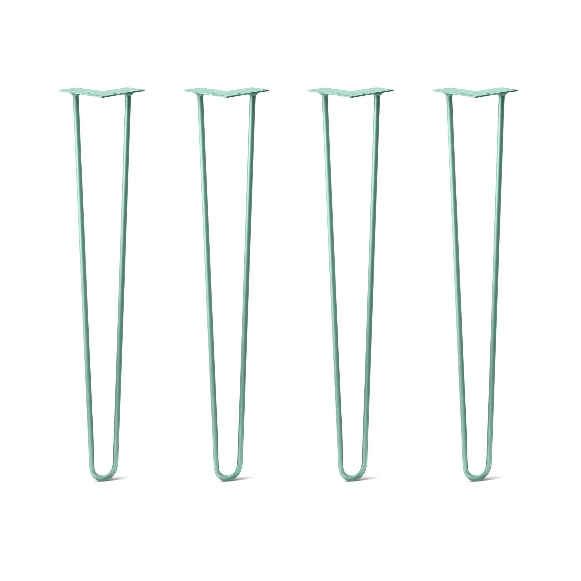 Hairpin Legs Set of 4, 2-Rod Design - Turquoise Powder Coated Finish