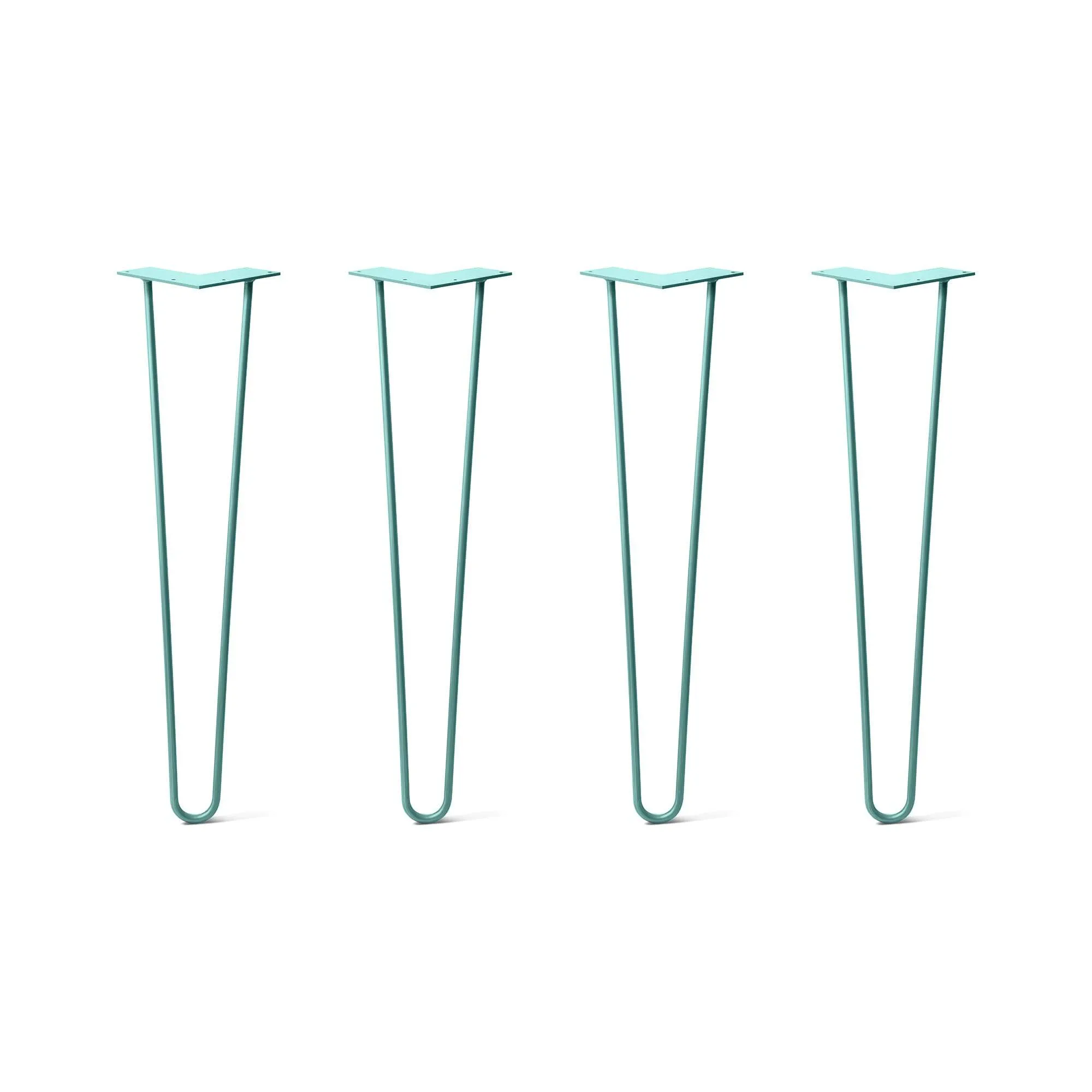 Hairpin Legs Set of 4, 2-Rod Design - Turquoise Powder Coated Finish