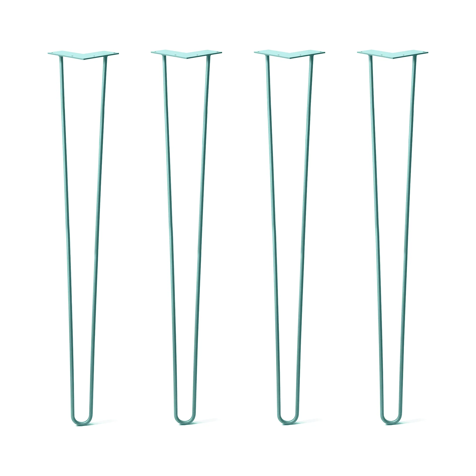 Hairpin Legs Set of 4, 2-Rod Design - Turquoise Powder Coated Finish