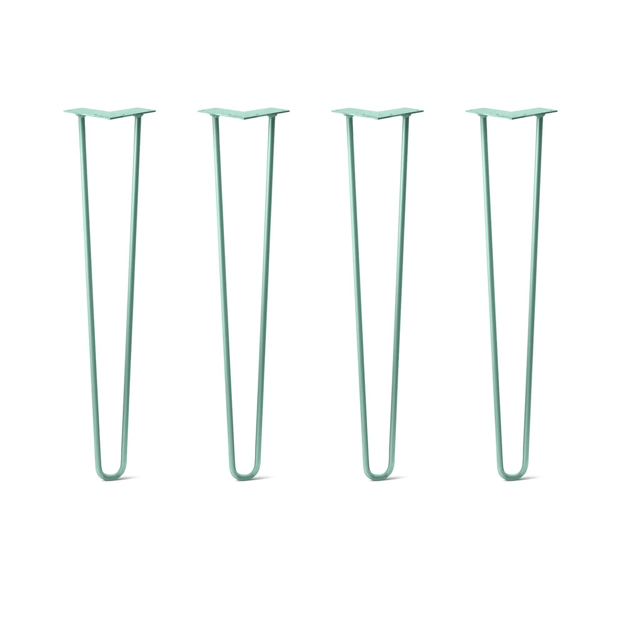 Hairpin Legs Set of 4, 2-Rod Design - Turquoise Powder Coated Finish