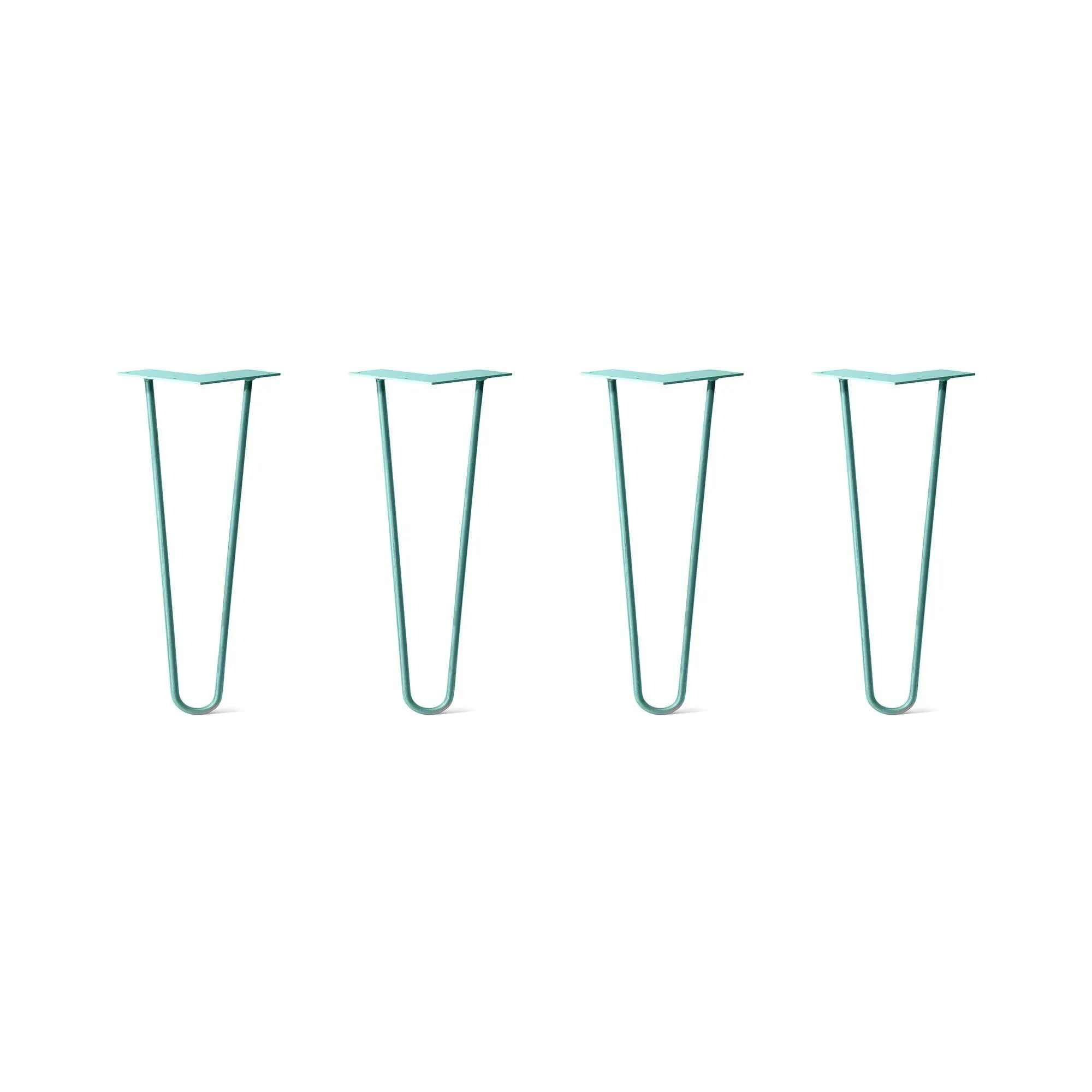 Hairpin Legs Set of 4, 2-Rod Design - Turquoise Powder Coated Finish