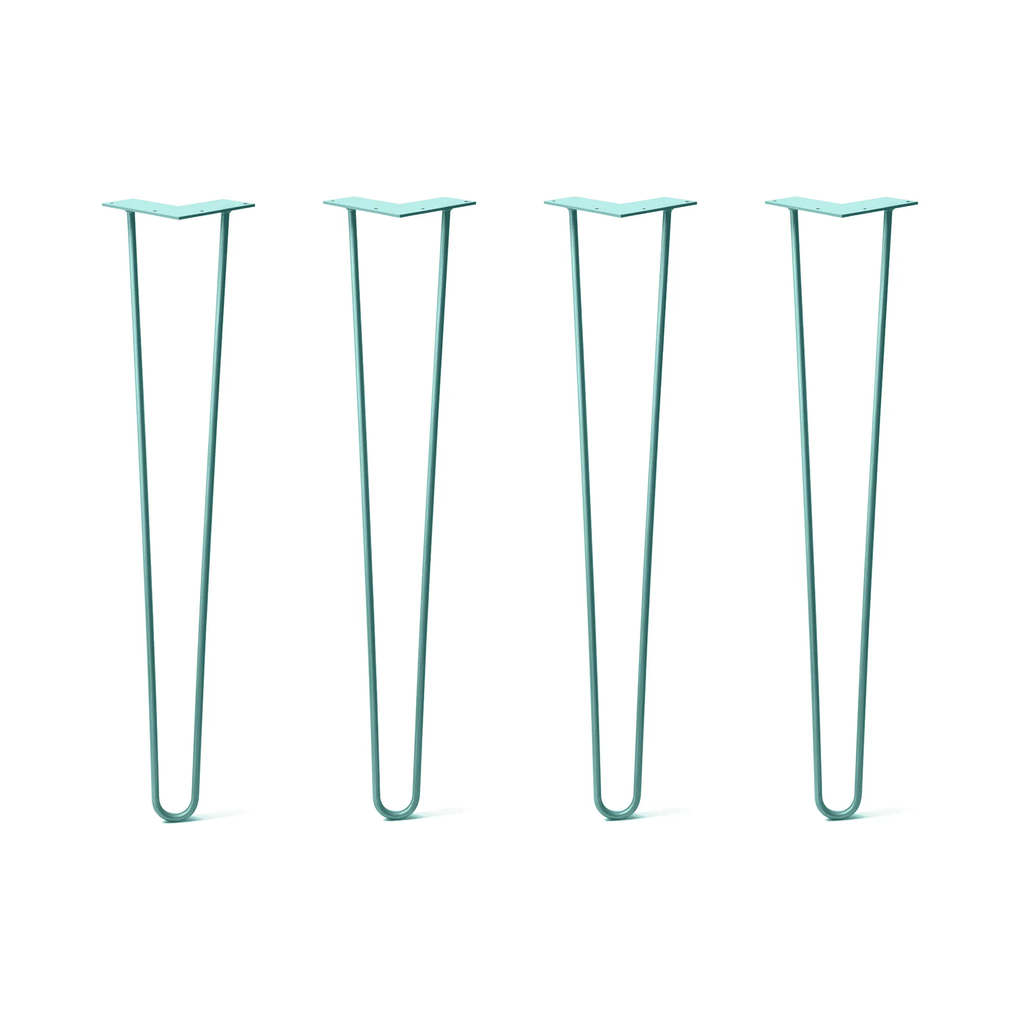 Hairpin Legs Set of 4, 2-Rod Design - Turquoise Powder Coated Finish