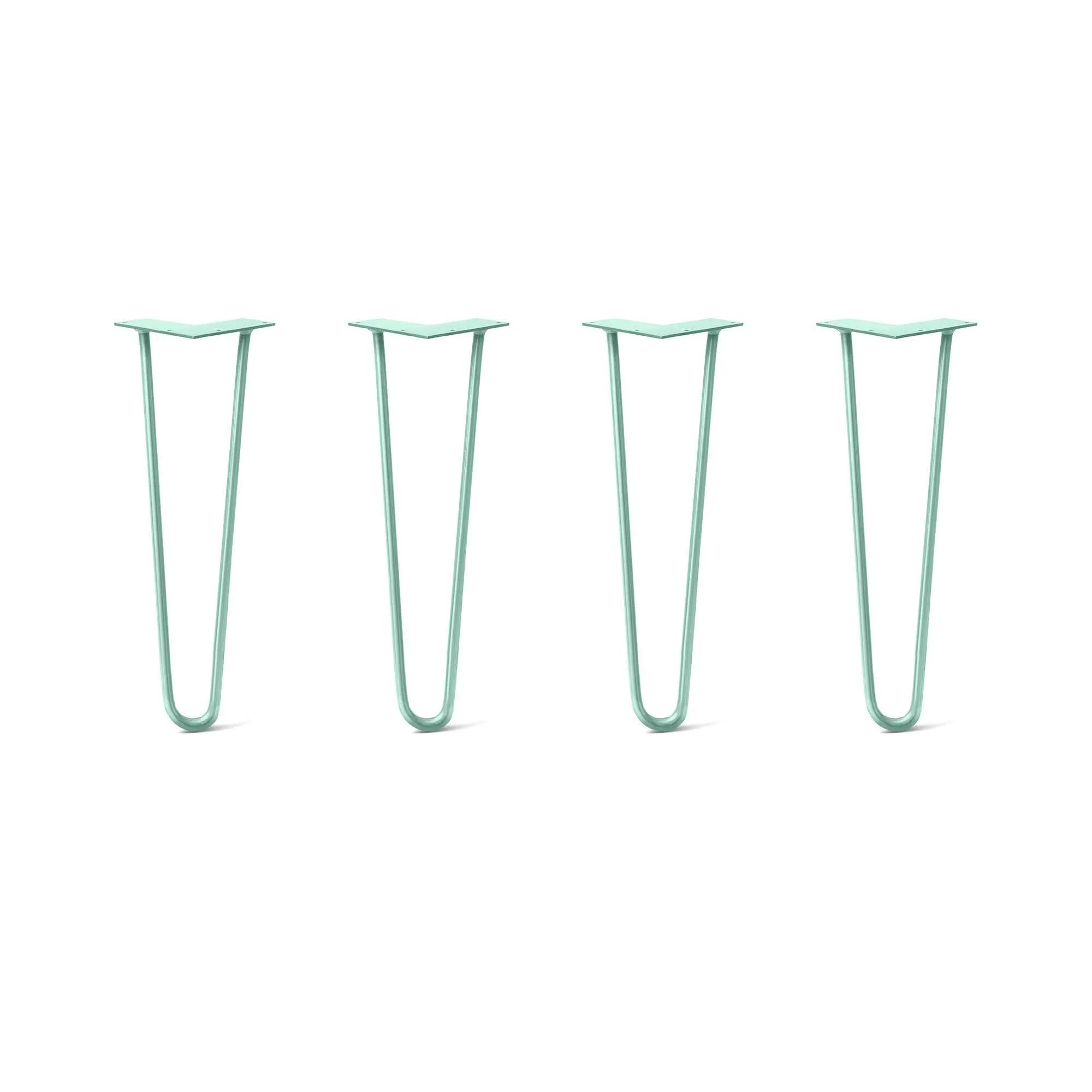 Hairpin Legs Set of 4, 2-Rod Design - Turquoise Powder Coated Finish