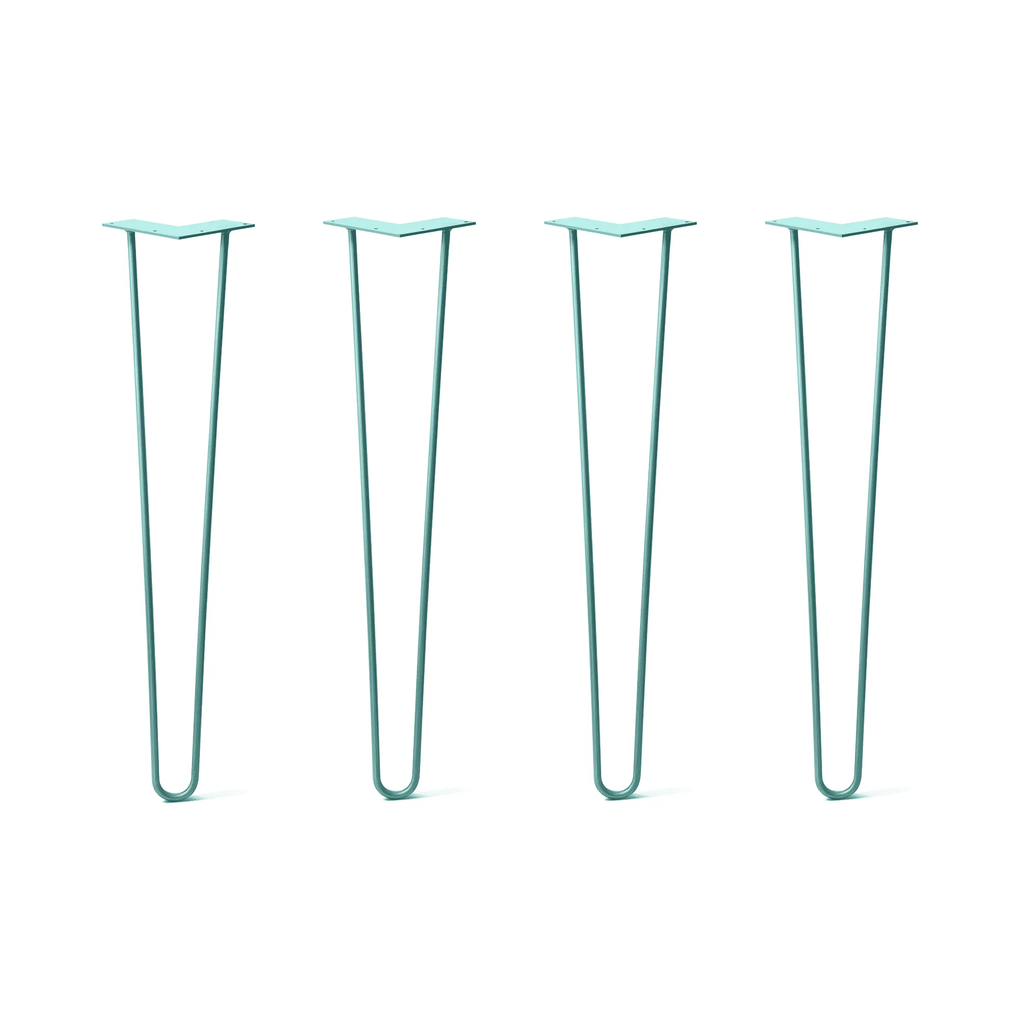 Hairpin Legs Set of 4, 2-Rod Design - Turquoise Powder Coated Finish