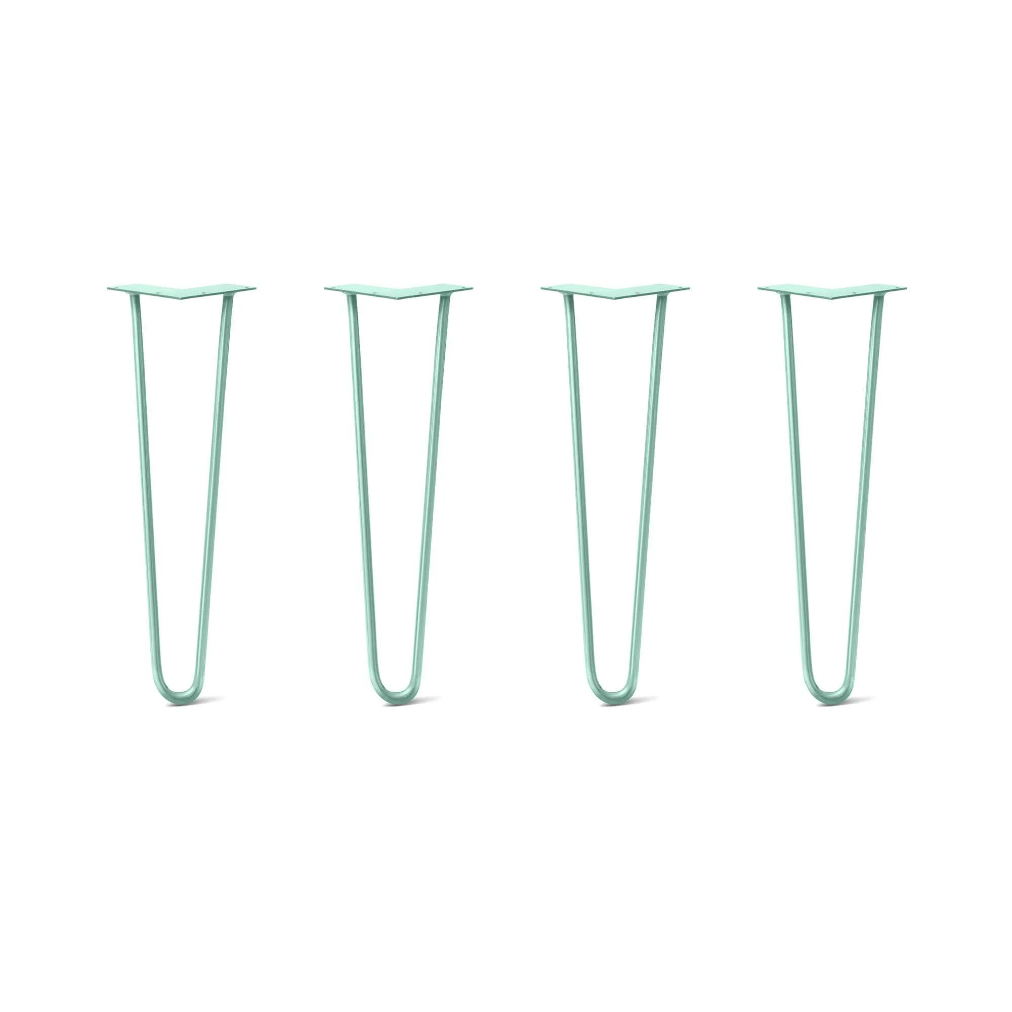 Hairpin Legs Set of 4, 2-Rod Design - Turquoise Powder Coated Finish