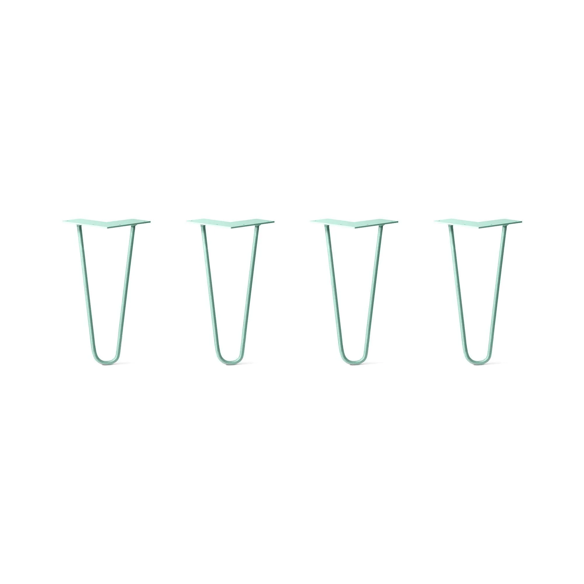 Hairpin Legs Set of 4, 2-Rod Design - Turquoise Powder Coated Finish