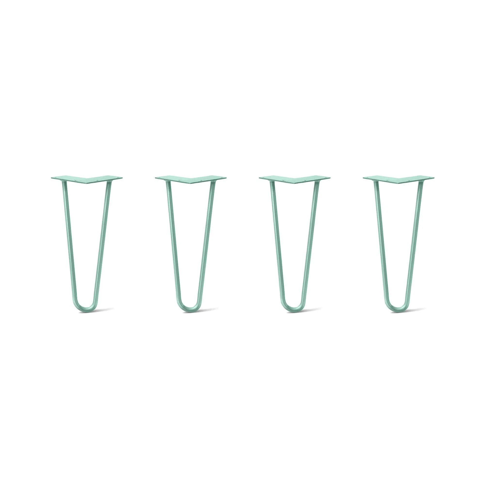 Hairpin Legs Set of 4, 2-Rod Design - Turquoise Powder Coated Finish