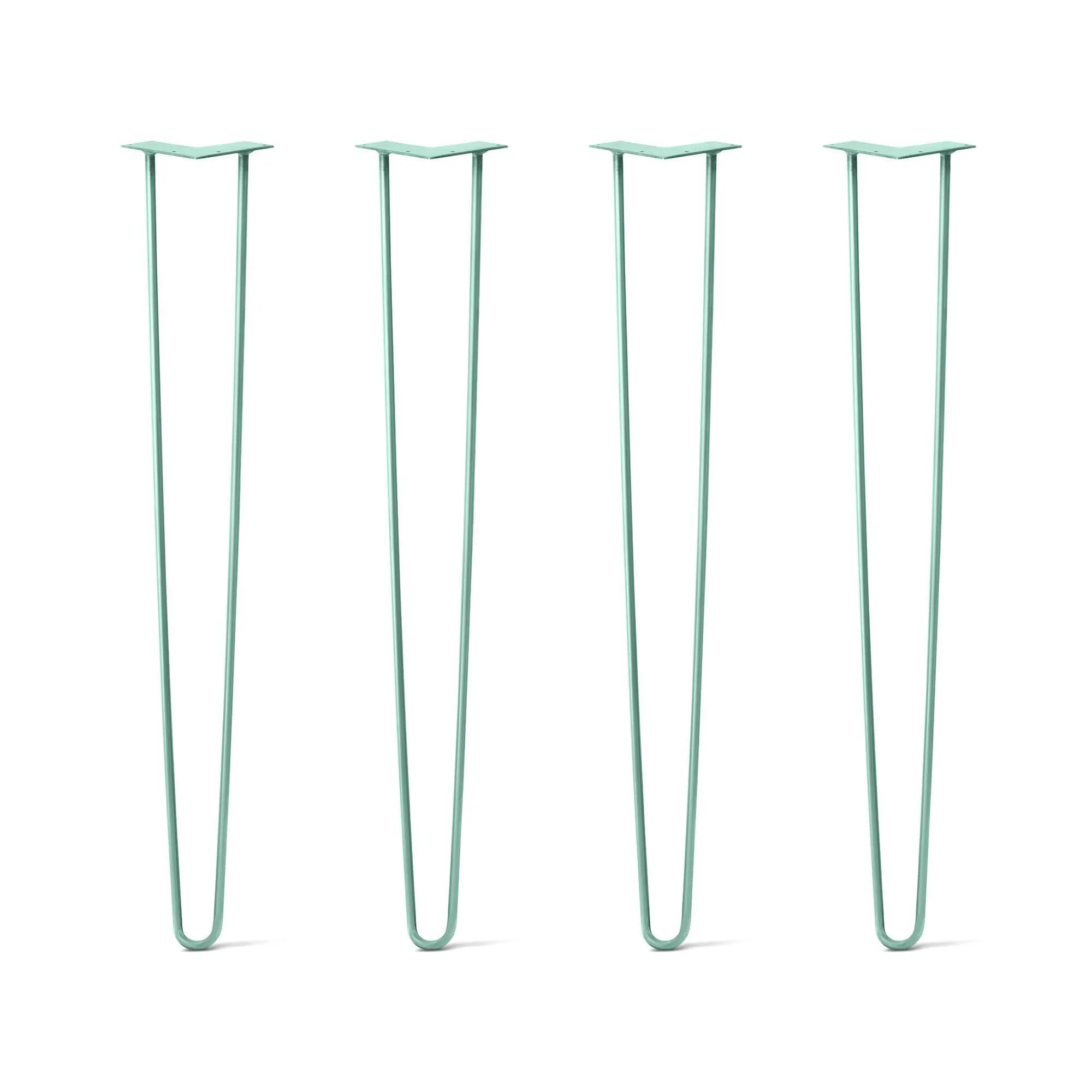 Hairpin Legs Set of 4, 2-Rod Design - Turquoise Powder Coated Finish