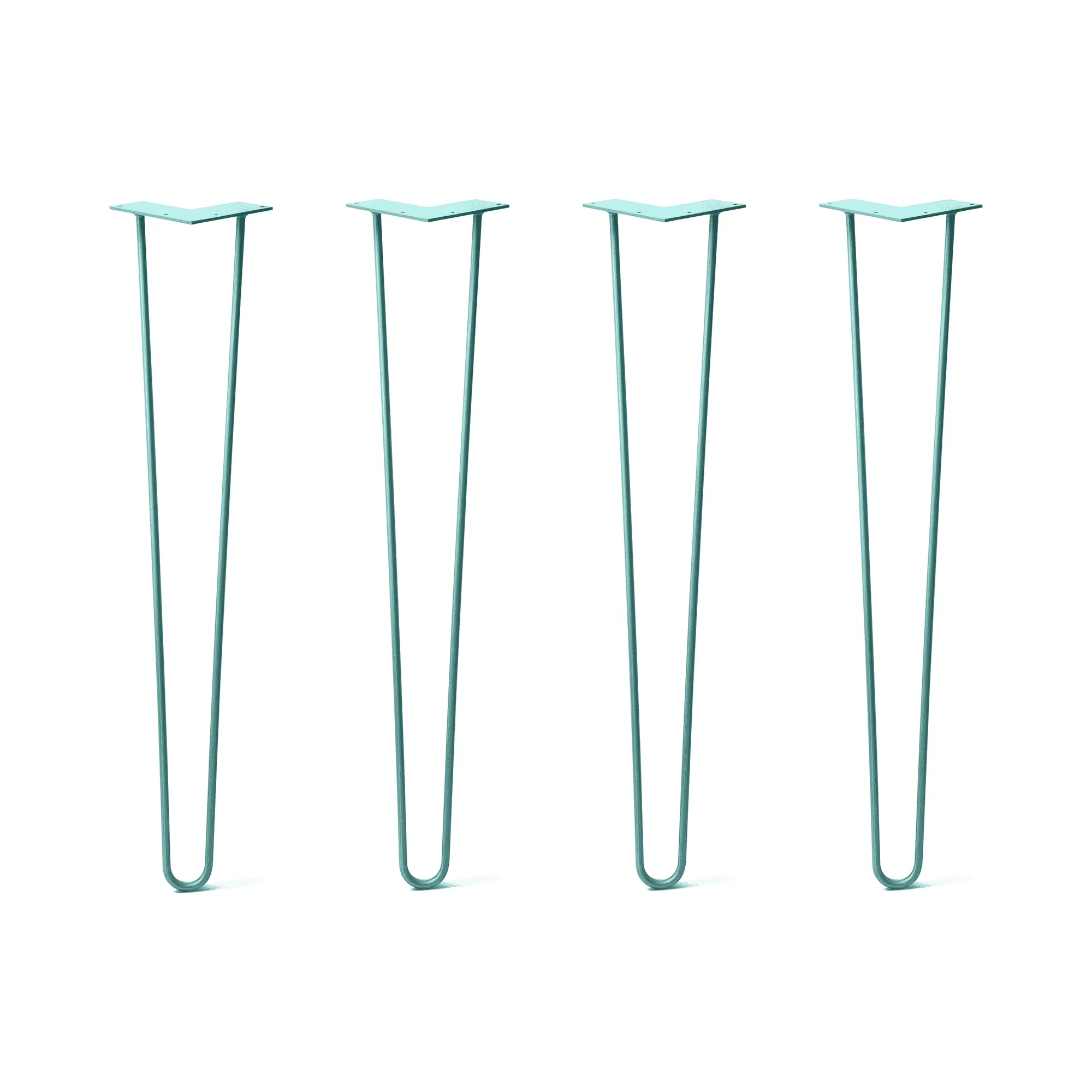 Hairpin Legs Set of 4, 2-Rod Design - Turquoise Powder Coated Finish