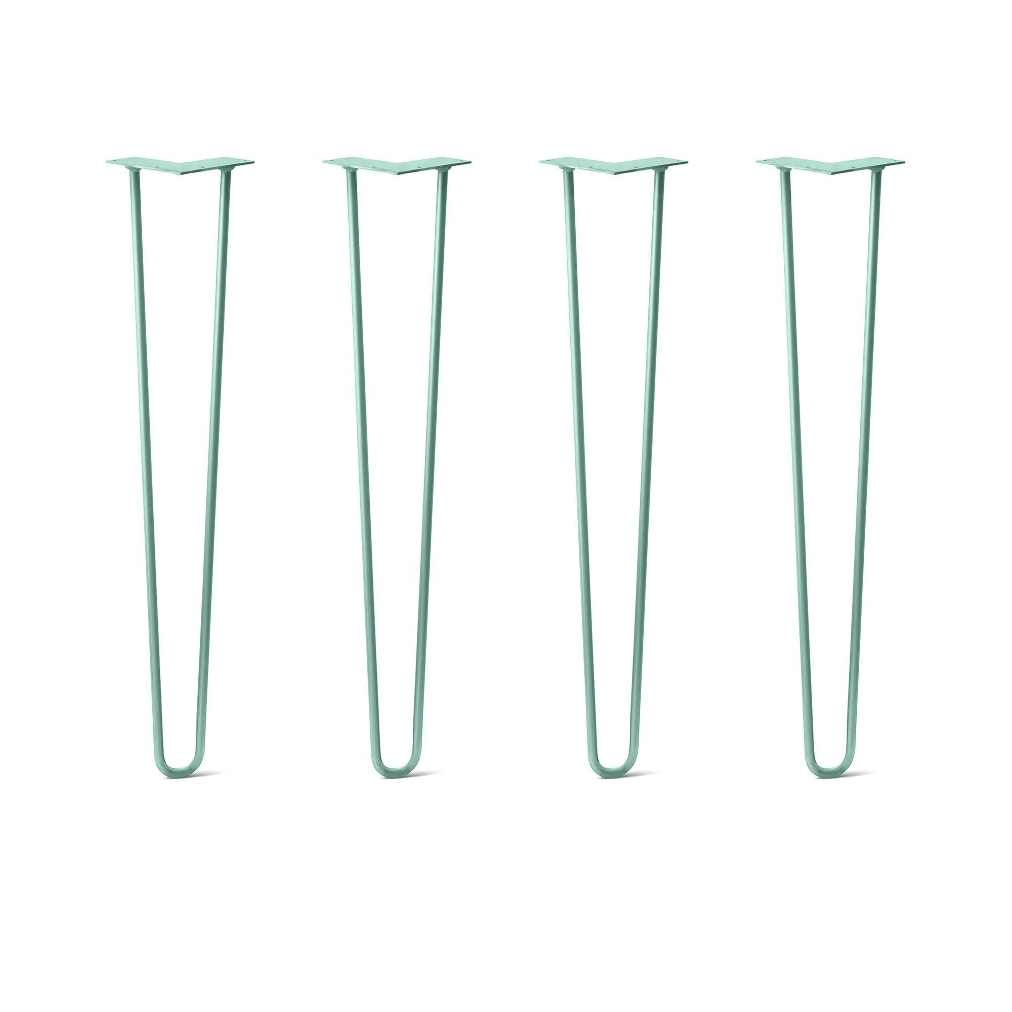 Hairpin Legs Set of 4, 2-Rod Design - Turquoise Powder Coated Finish