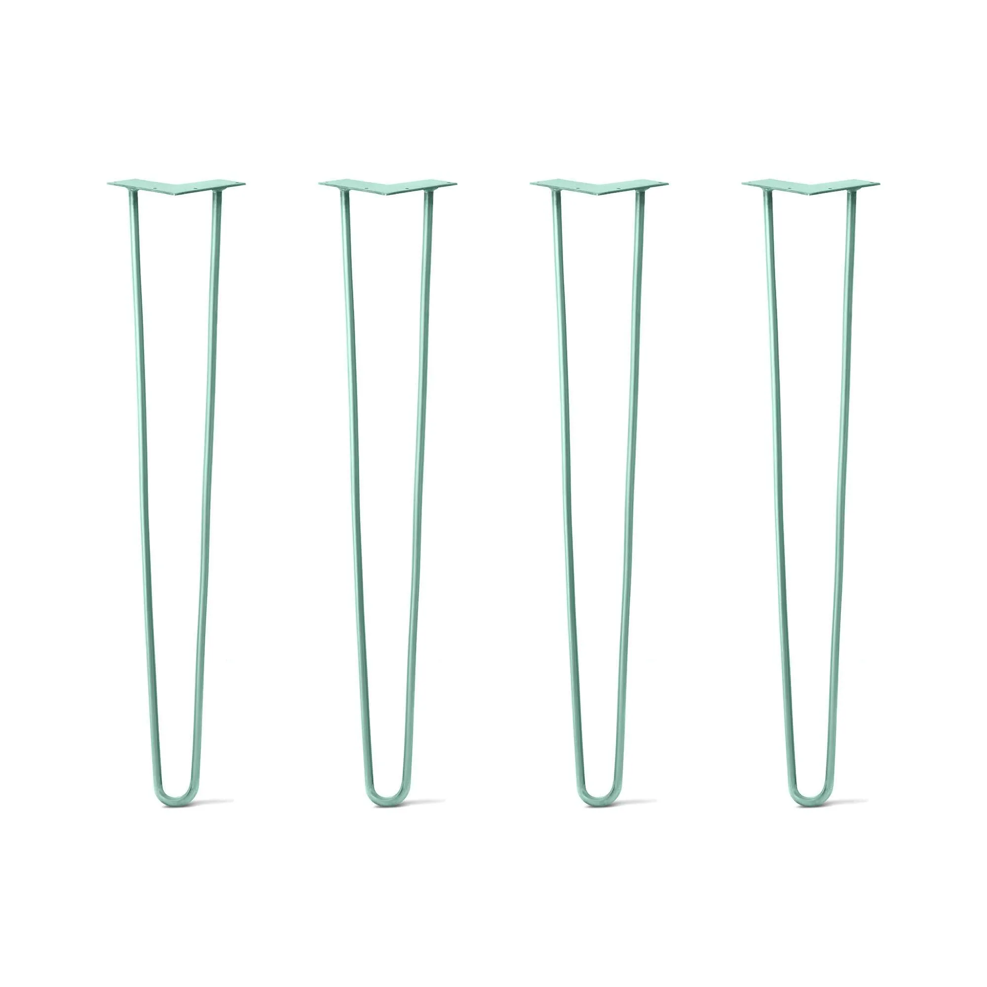 Hairpin Legs Set of 4, 2-Rod Design - Turquoise Powder Coated Finish