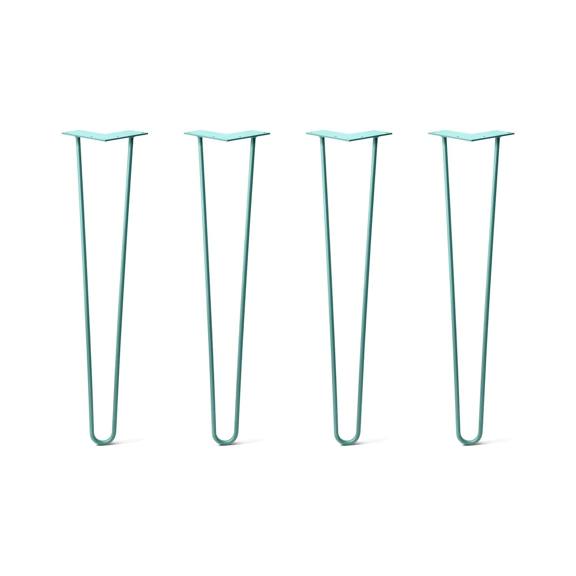 Hairpin Legs Set of 4, 2-Rod Design - Turquoise Powder Coated Finish