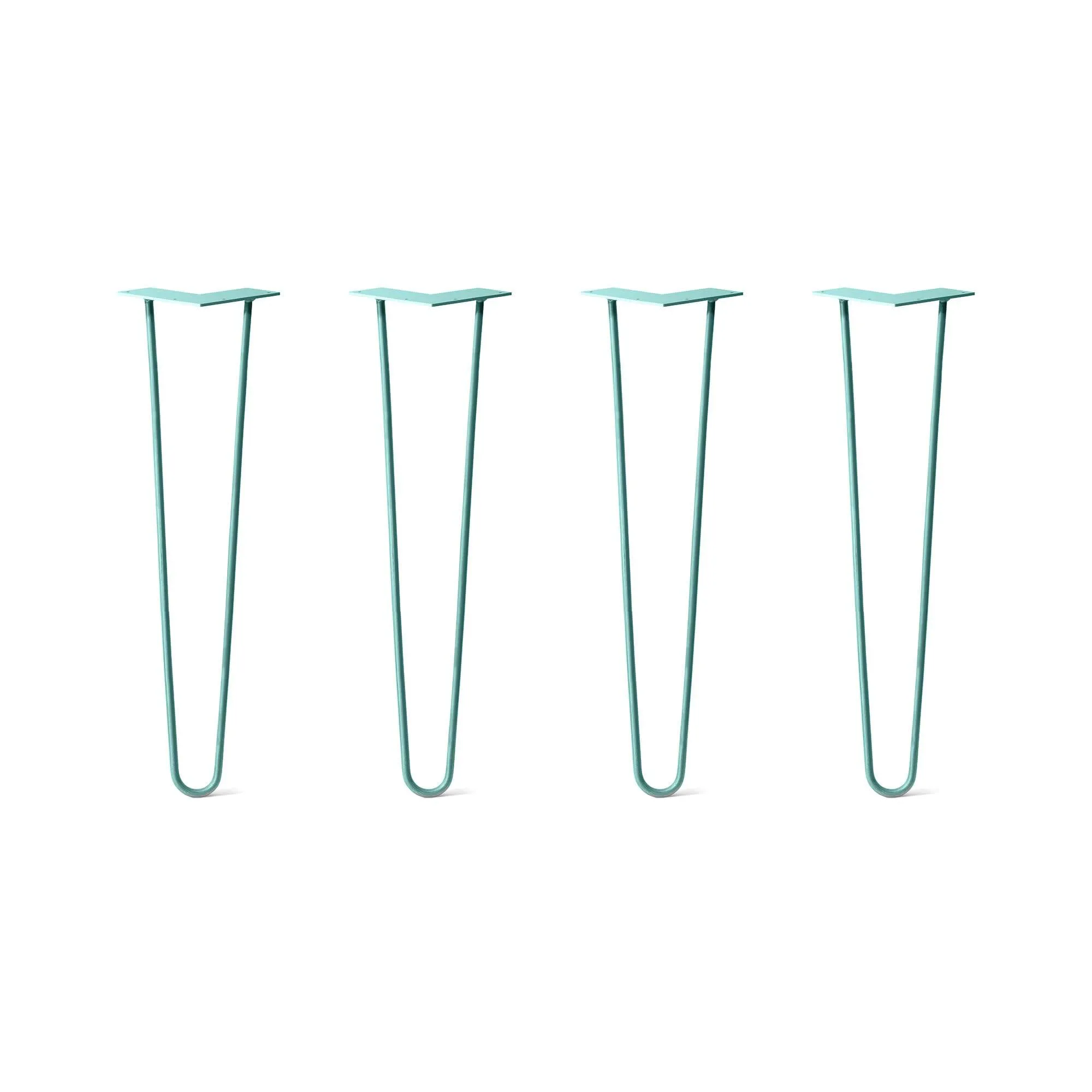 Hairpin Legs Set of 4, 2-Rod Design - Turquoise Powder Coated Finish