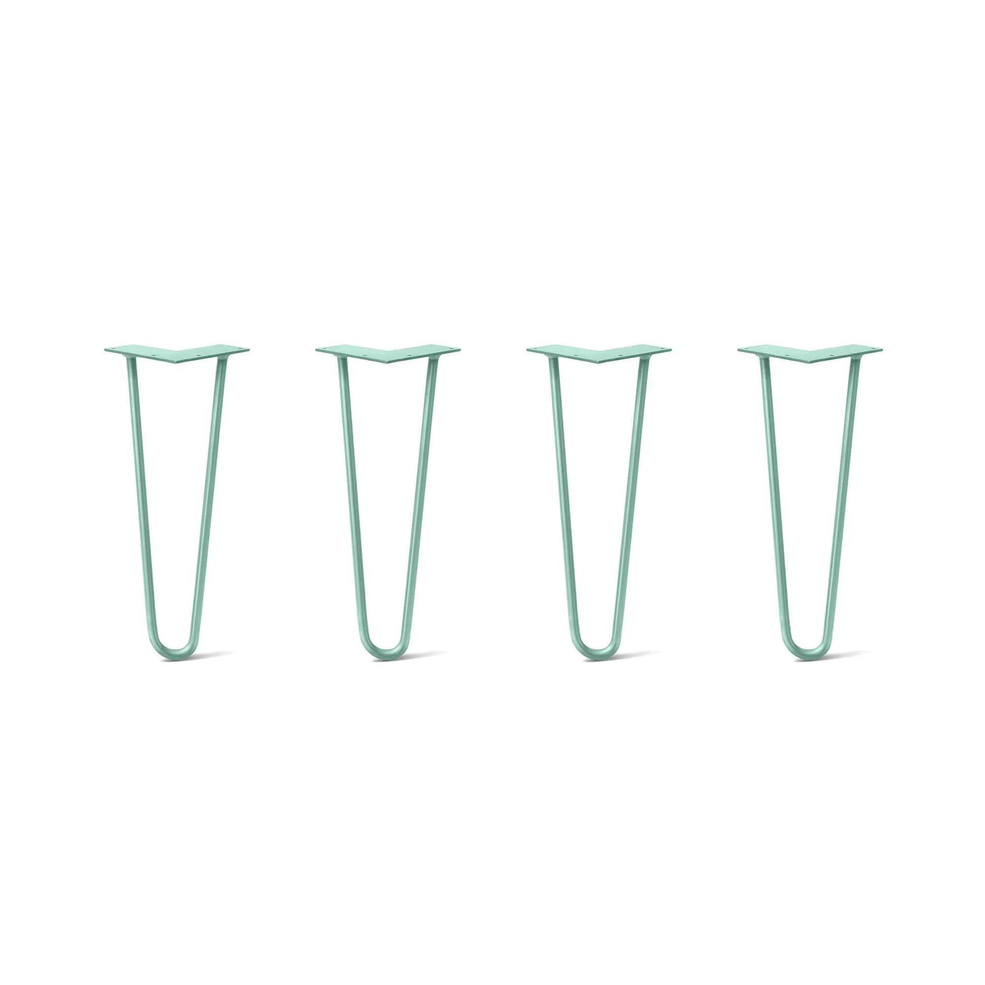 Hairpin Legs Set of 4, 2-Rod Design - Turquoise Powder Coated Finish