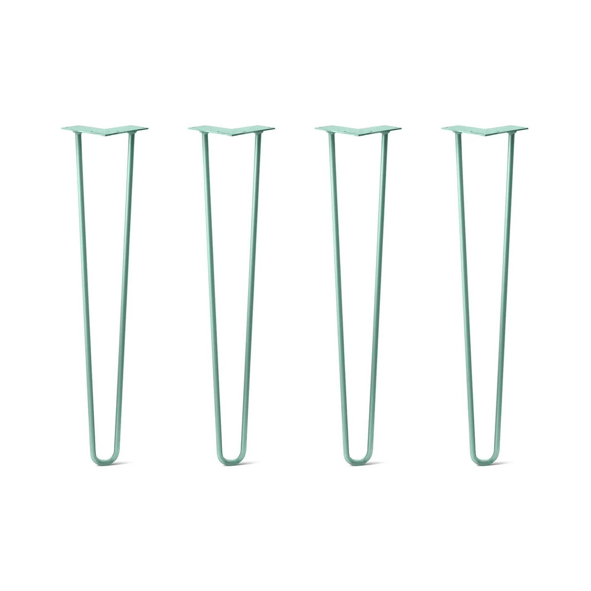 Hairpin Legs Set of 4, 2-Rod Design - Turquoise Powder Coated Finish