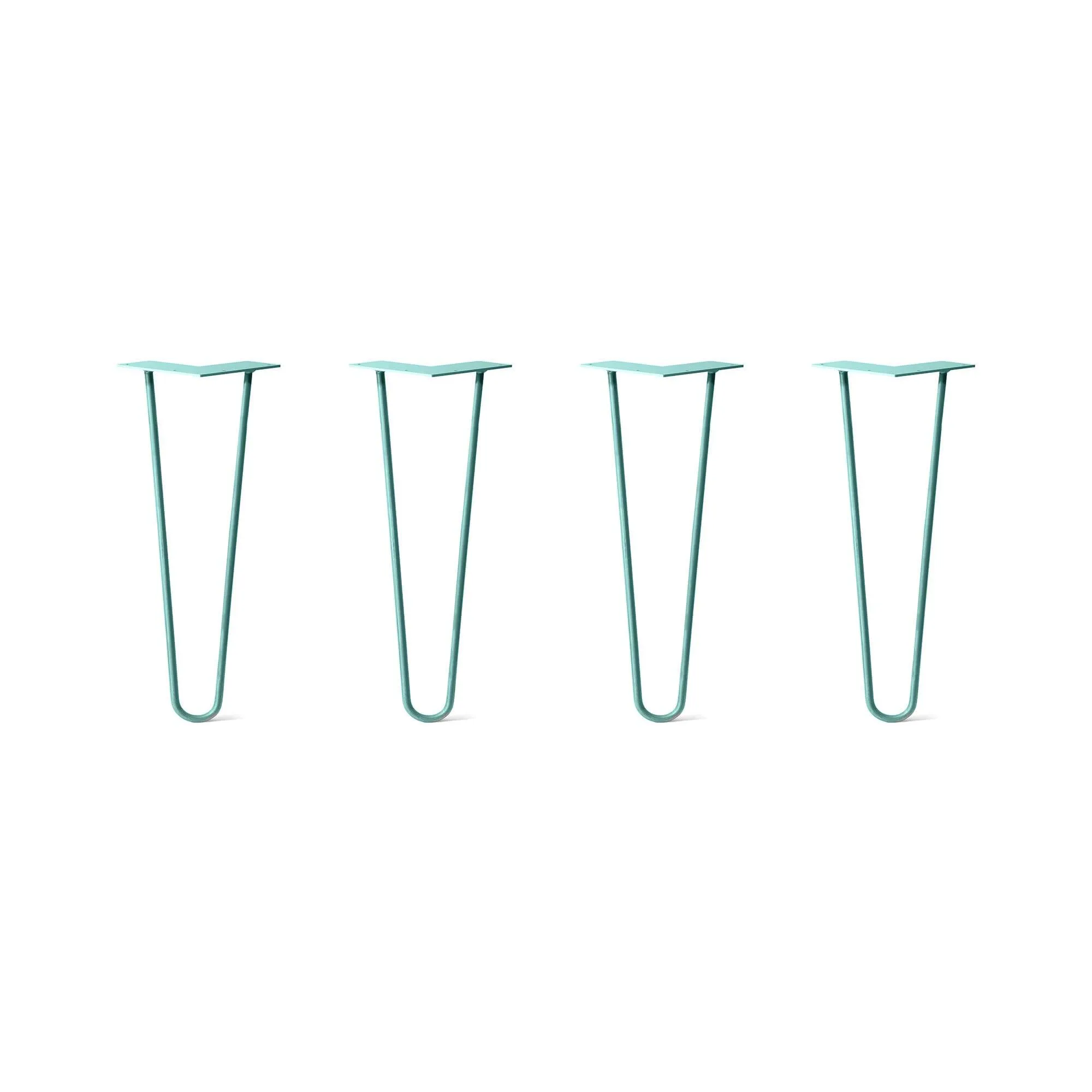 Hairpin Legs Set of 4, 2-Rod Design - Turquoise Powder Coated Finish