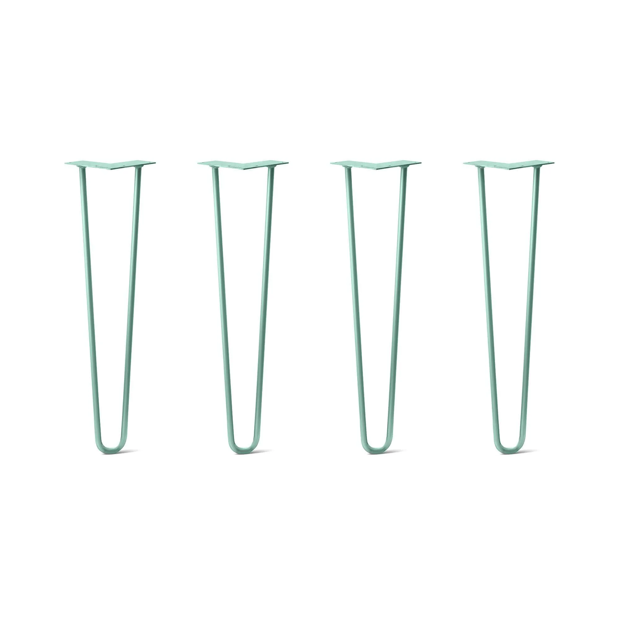 Hairpin Legs Set of 4, 2-Rod Design - Turquoise Powder Coated Finish