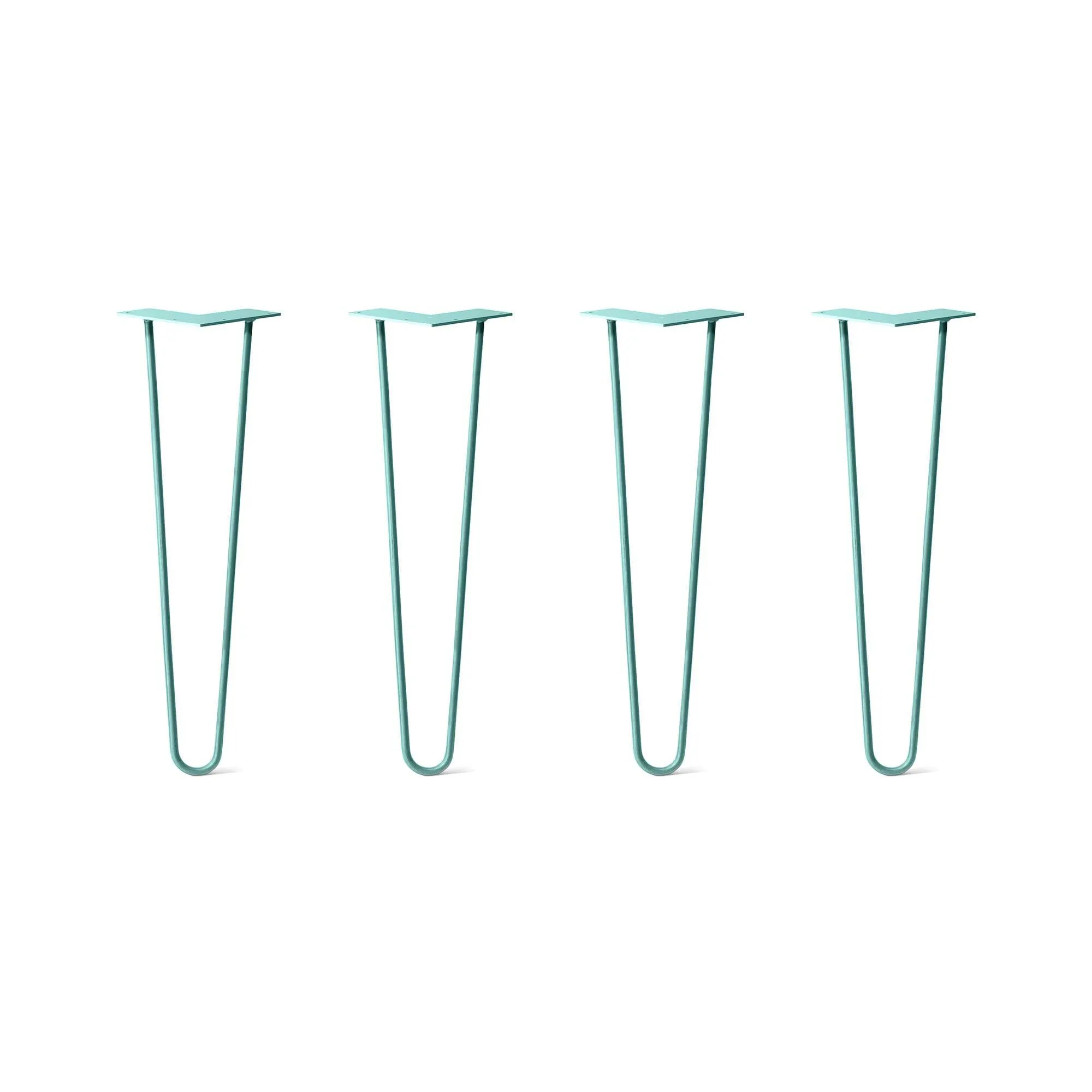 Hairpin Legs Set of 4, 2-Rod Design - Turquoise Powder Coated Finish