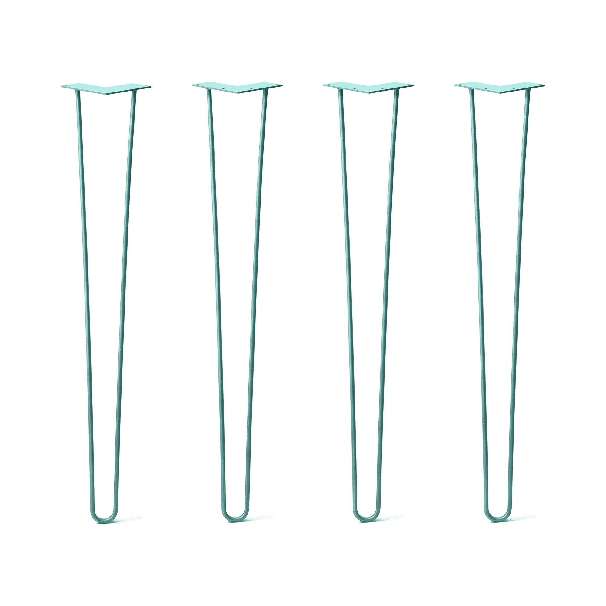 Hairpin Legs Set of 4, 2-Rod Design - Turquoise Powder Coated Finish