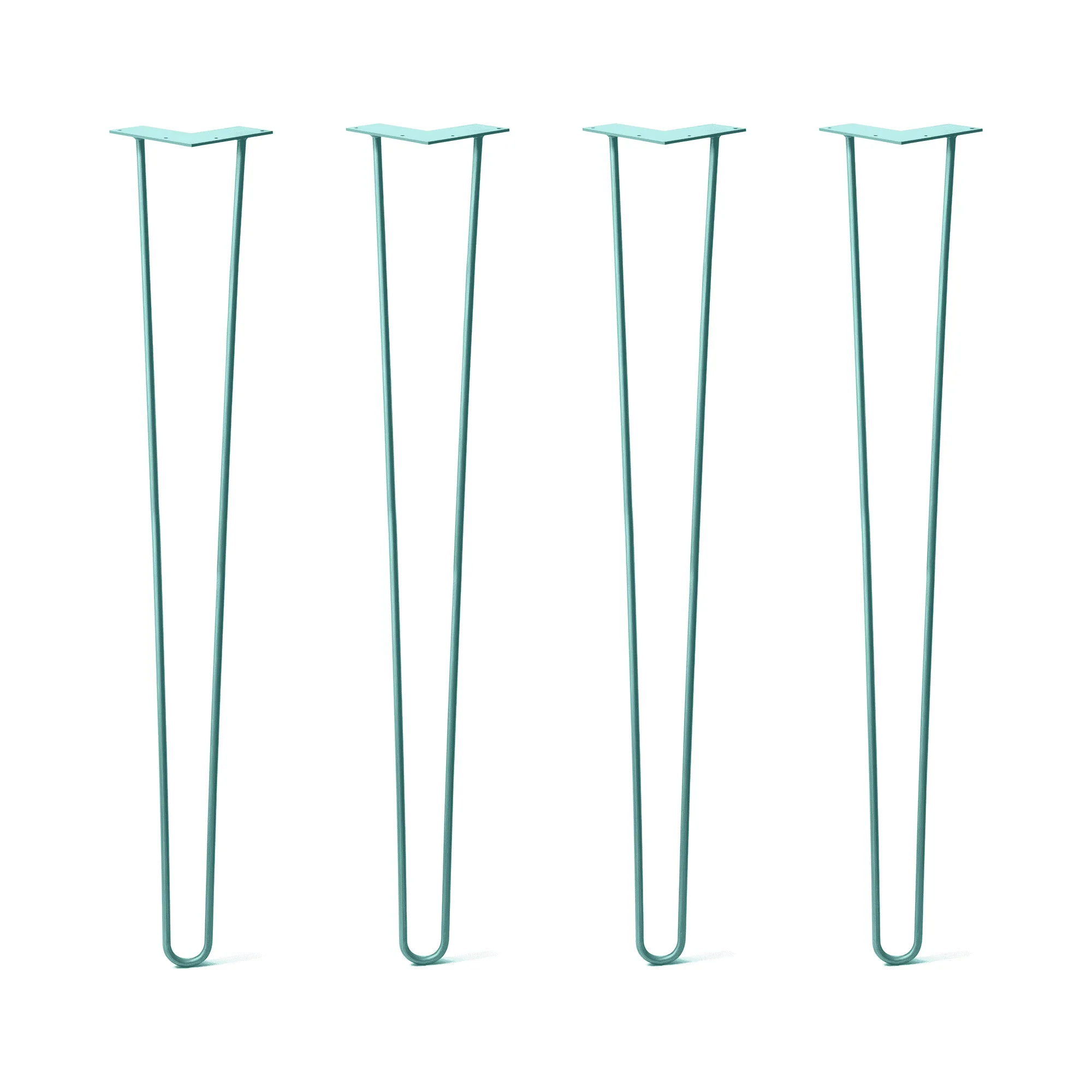 Hairpin Legs Set of 4, 2-Rod Design - Turquoise Powder Coated Finish