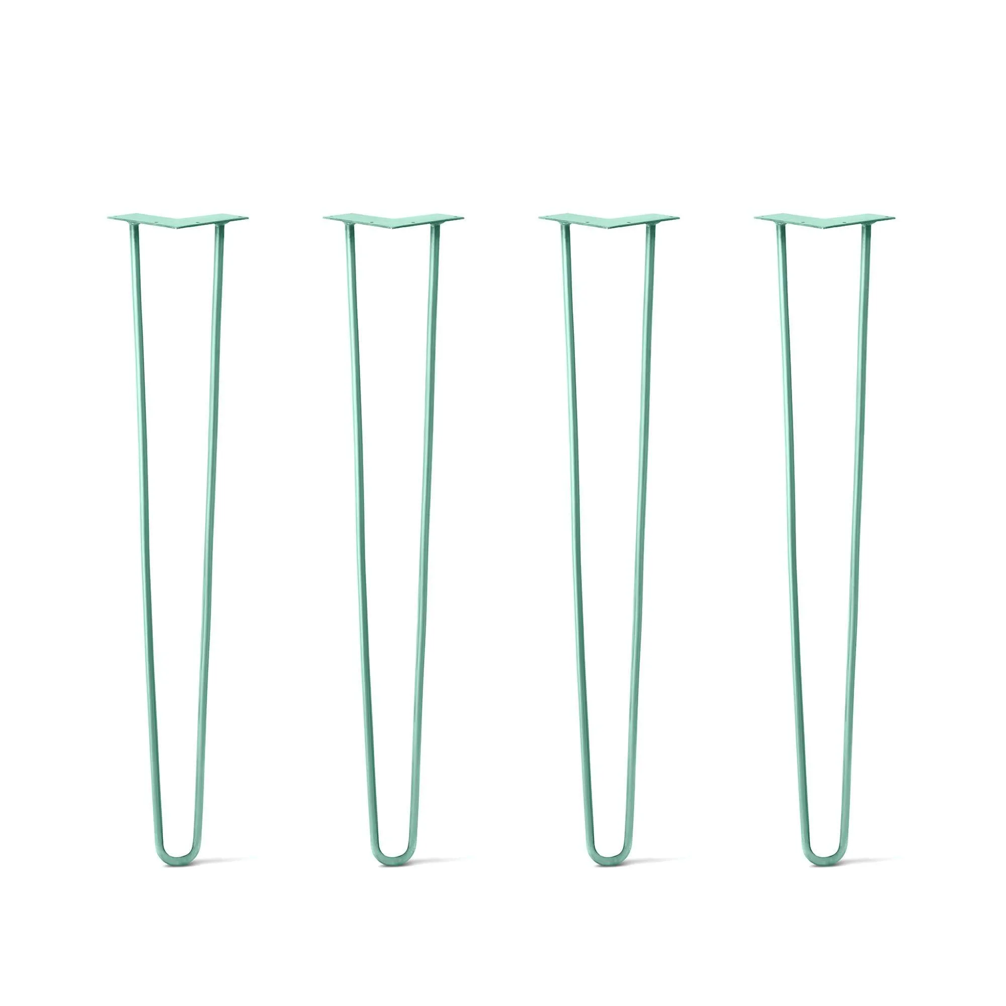 Hairpin Legs Set of 4, 2-Rod Design - Turquoise Powder Coated Finish