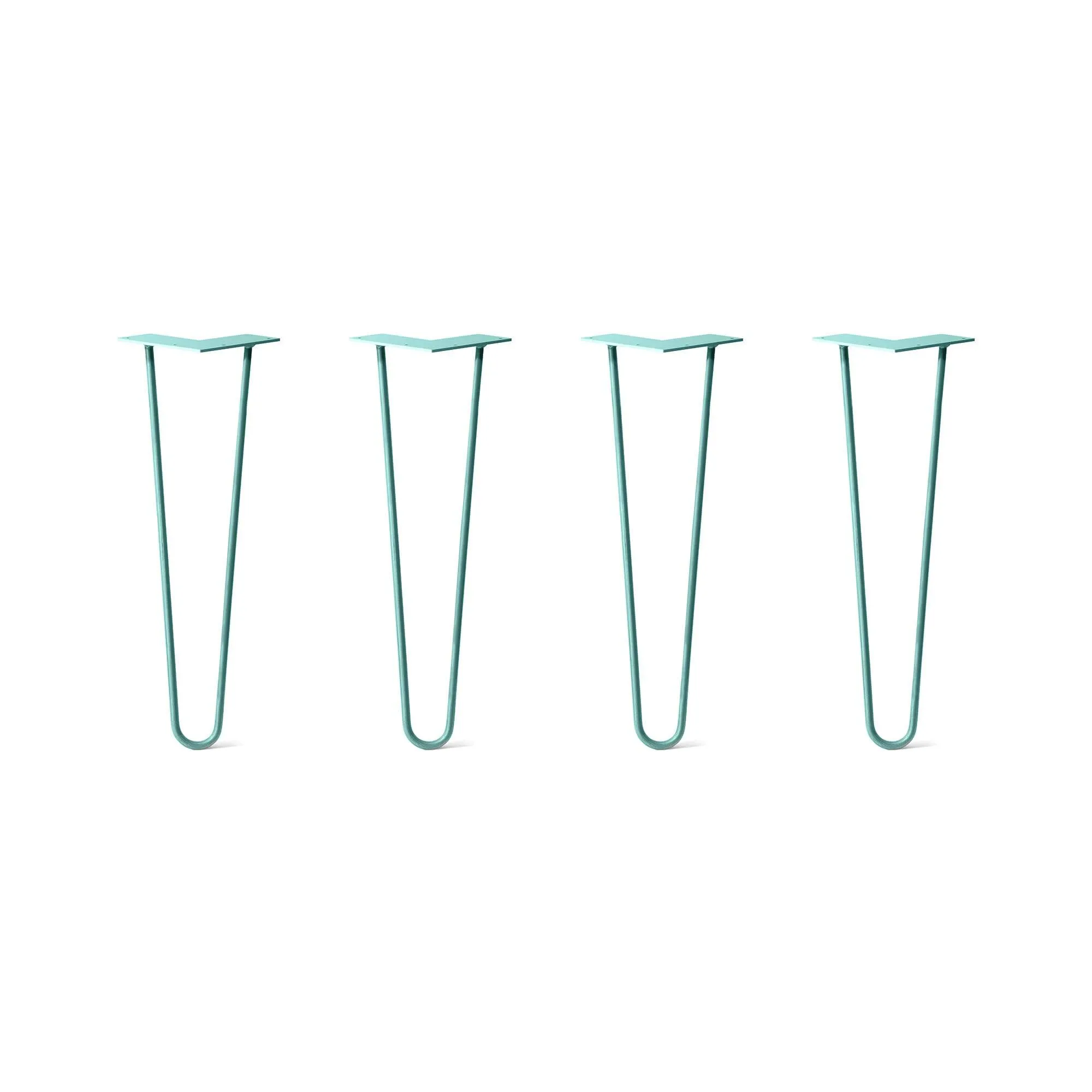 Hairpin Legs Set of 4, 2-Rod Design - Turquoise Powder Coated Finish