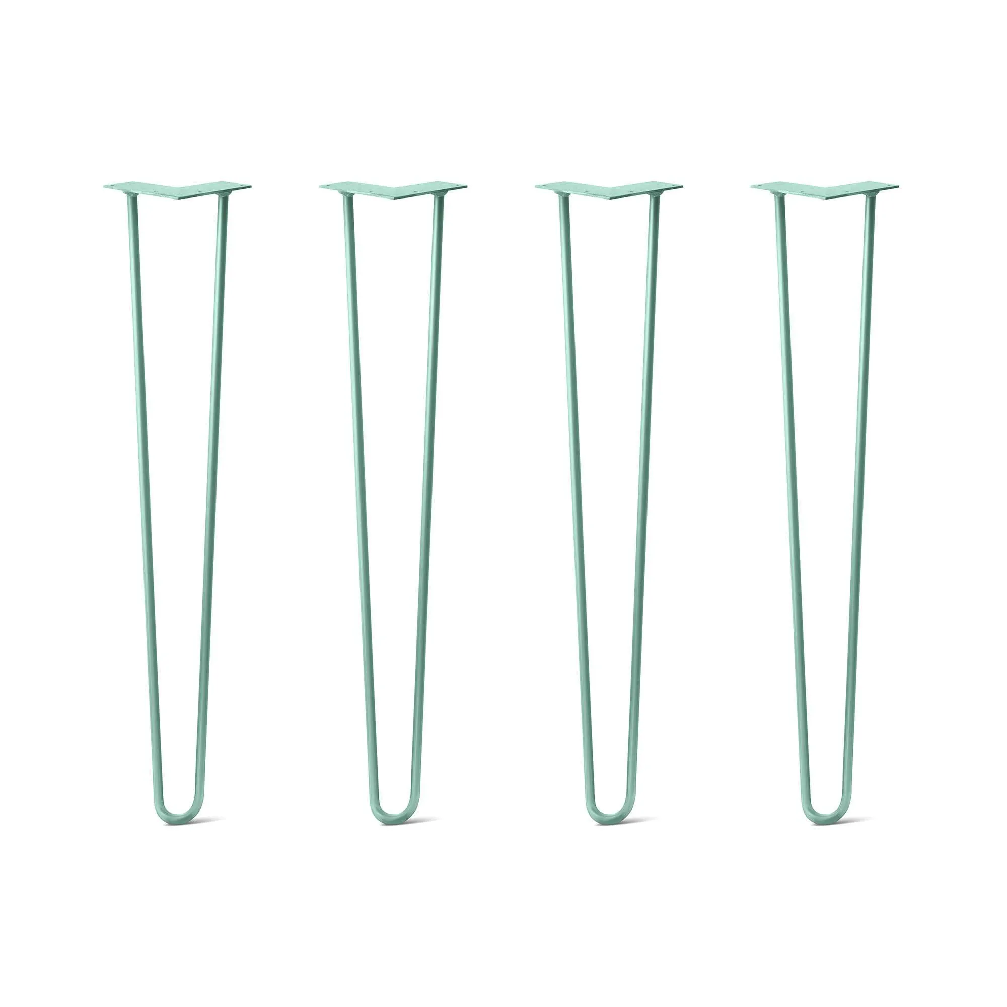 Hairpin Legs Set of 4, 2-Rod Design - Turquoise Powder Coated Finish