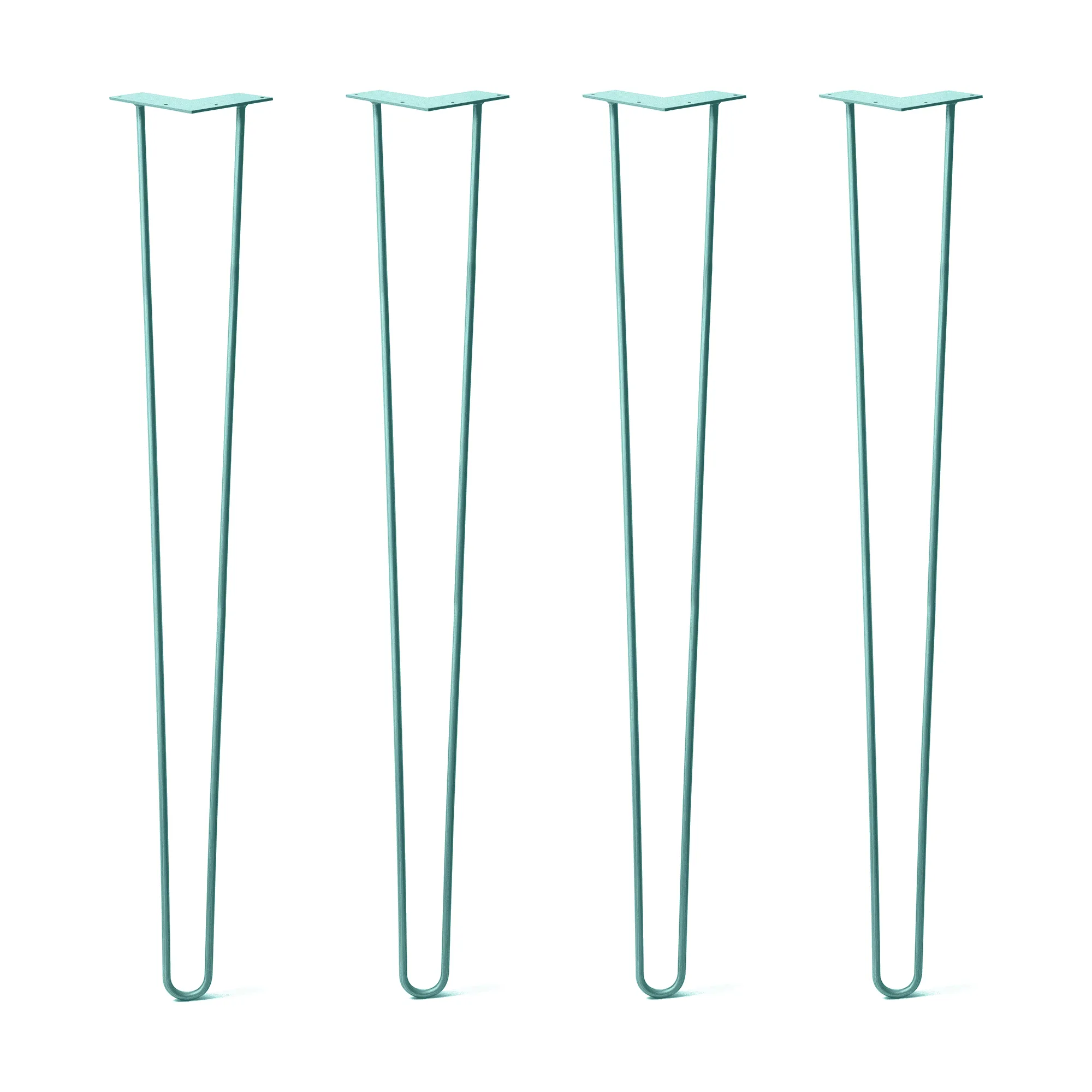 Hairpin Legs Set of 4, 2-Rod Design - Turquoise Powder Coated Finish