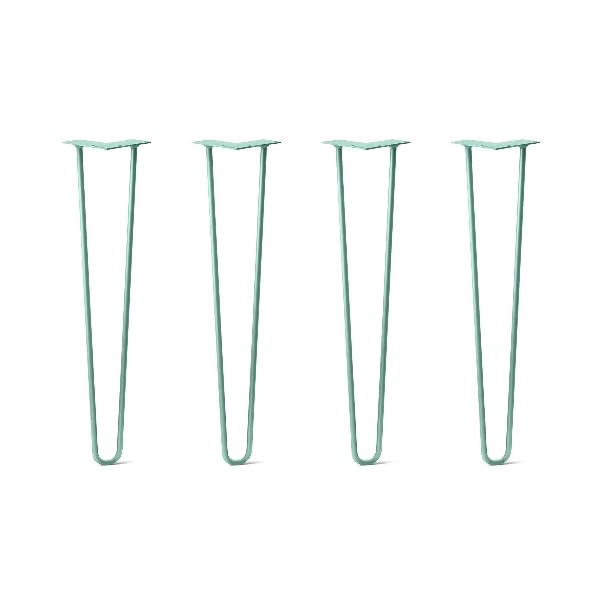 Hairpin Legs Set of 4, 2-Rod Design - Turquoise Powder Coated Finish