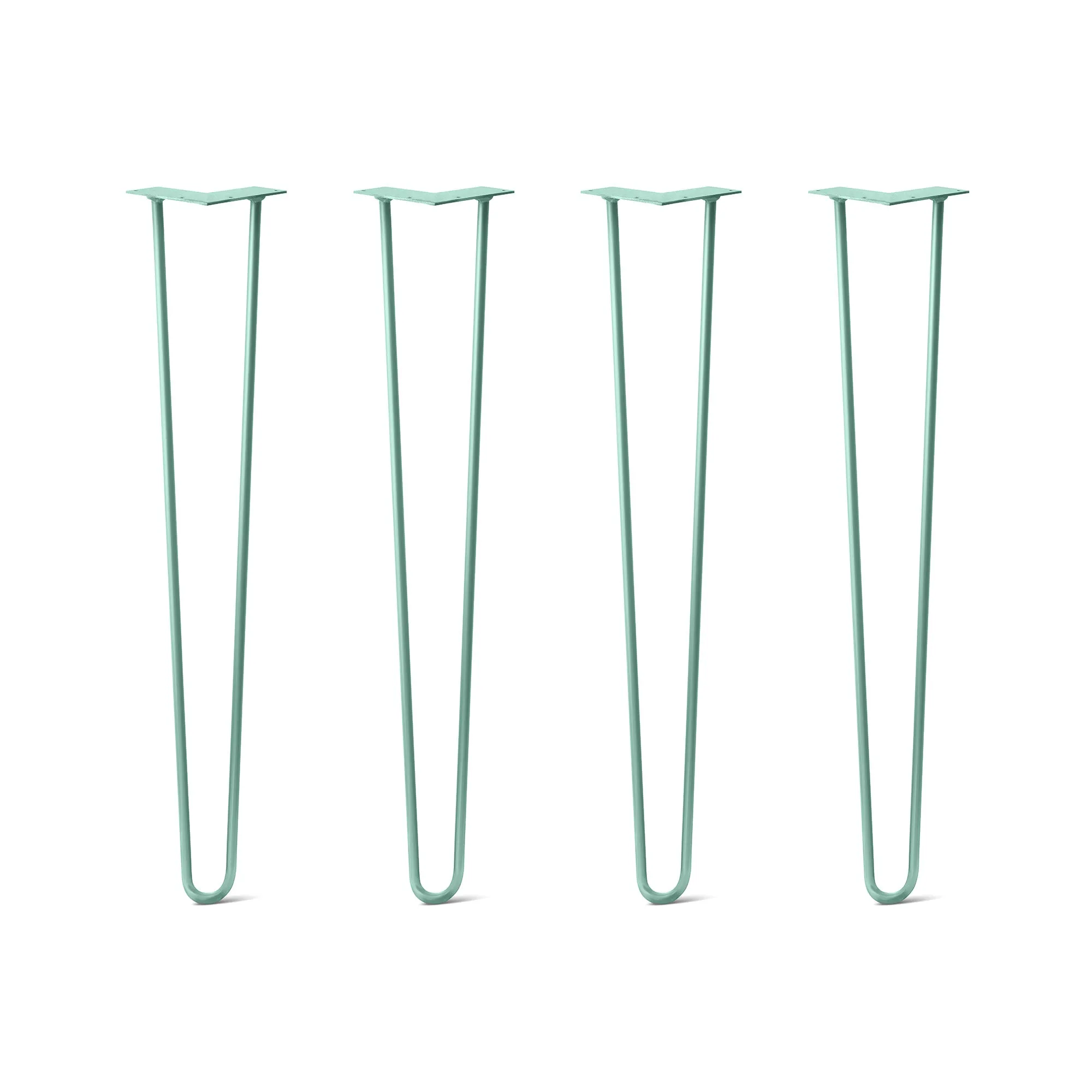 Hairpin Legs Set of 4, 2-Rod Design - Turquoise Powder Coated Finish