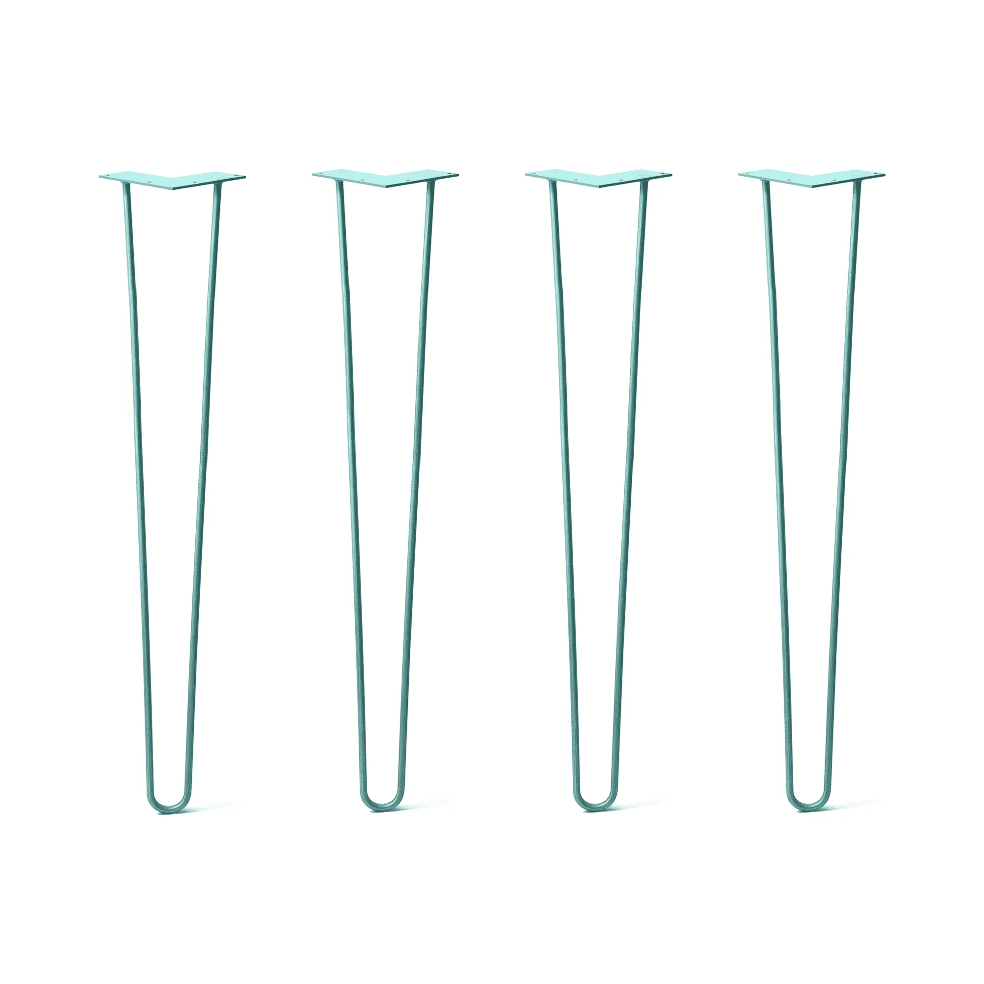 Hairpin Legs Set of 4, 2-Rod Design - Turquoise Powder Coated Finish