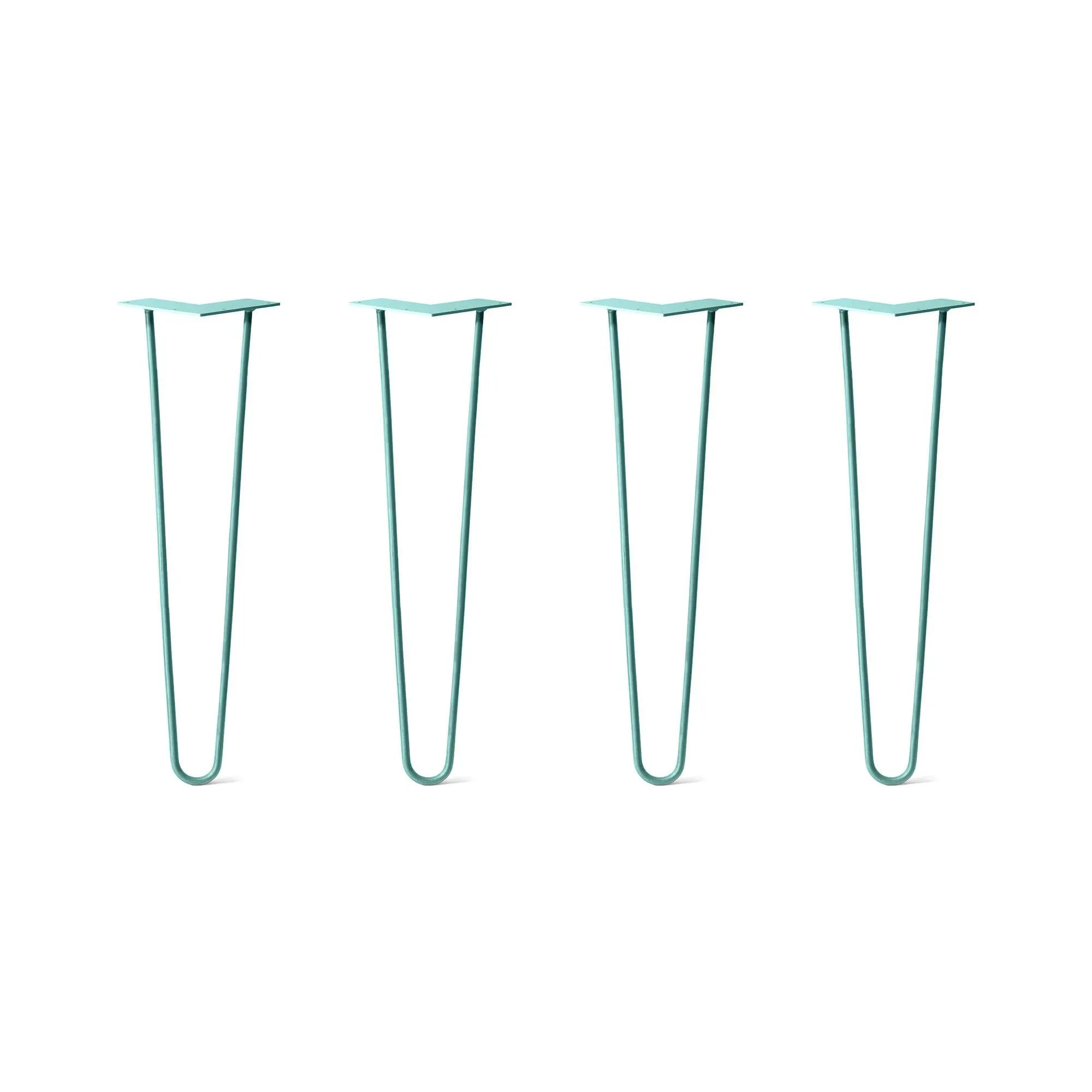 Hairpin Legs Set of 4, 2-Rod Design - Turquoise Powder Coated Finish