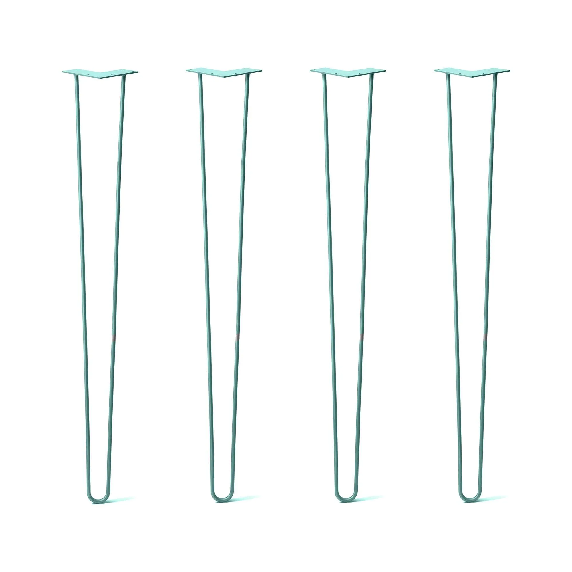 Hairpin Legs Set of 4, 2-Rod Design - Turquoise Powder Coated Finish