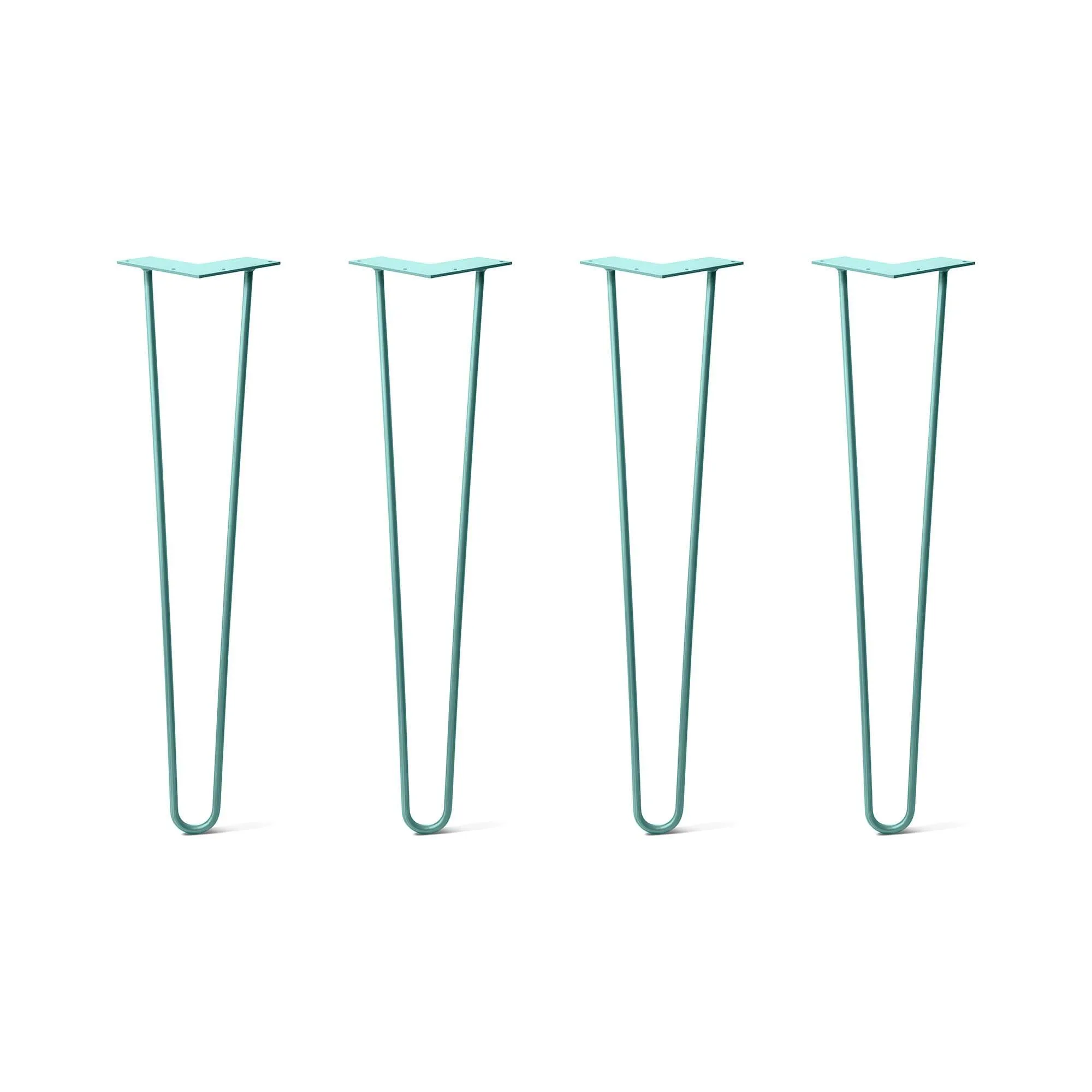 Hairpin Legs Set of 4, 2-Rod Design - Turquoise Powder Coated Finish